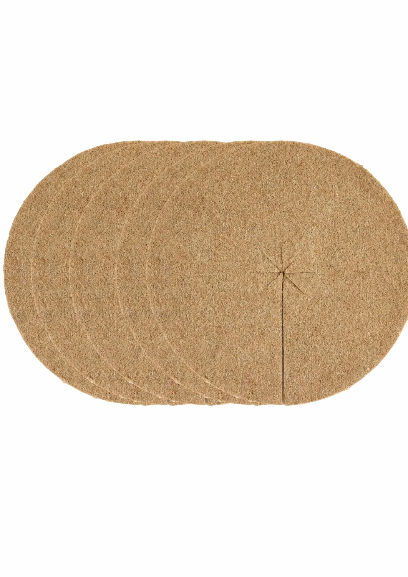 La cordeline Disques Paillage Ø60cm Feutre Jute 700gr/m² Lot 5 Protection Plante Mauvaises Herbes Gel Marron