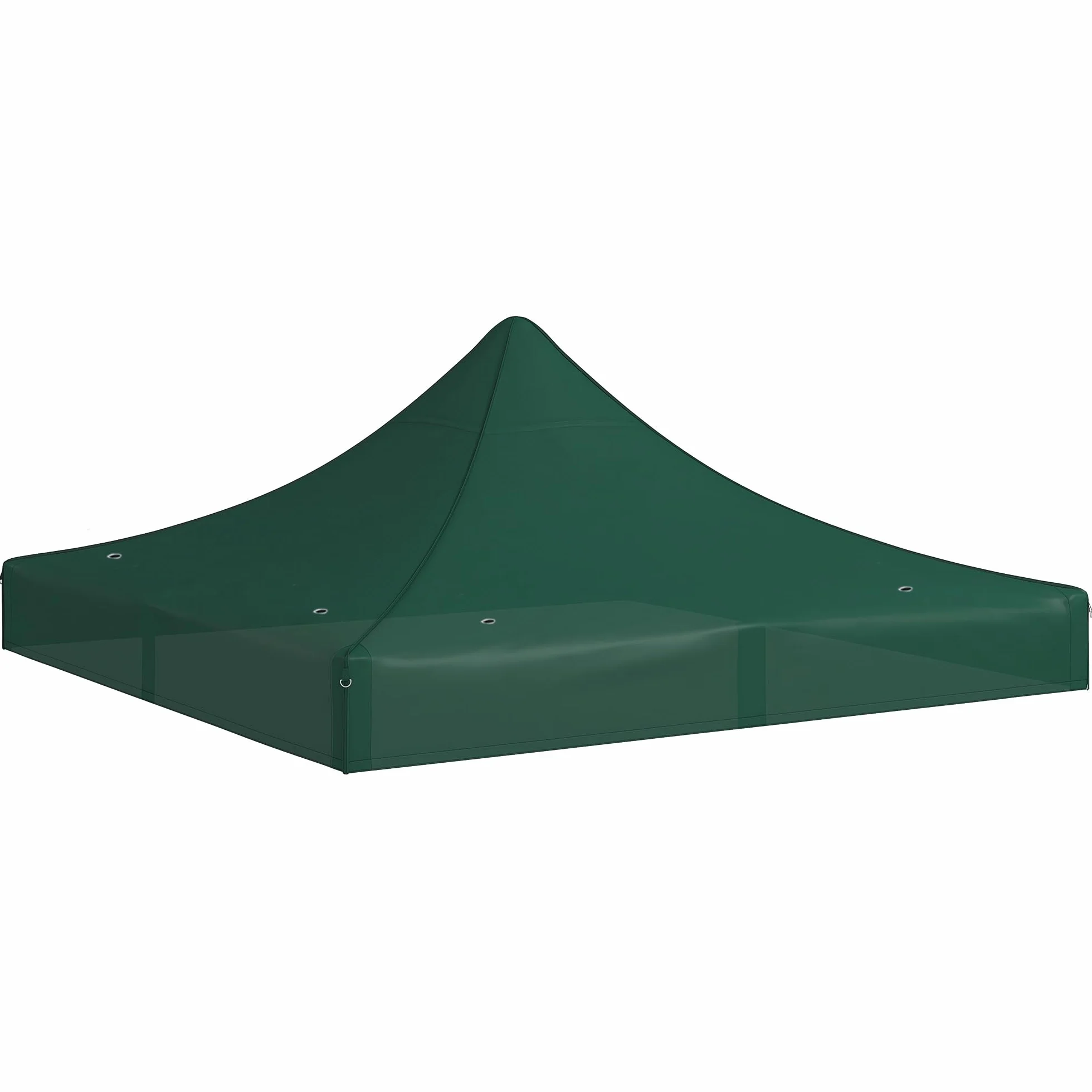 Outsunny Toit de rechange pour tonnelle pliable en tissu Oxford imperméable anti-UV Vert foncé 3 x 3 m