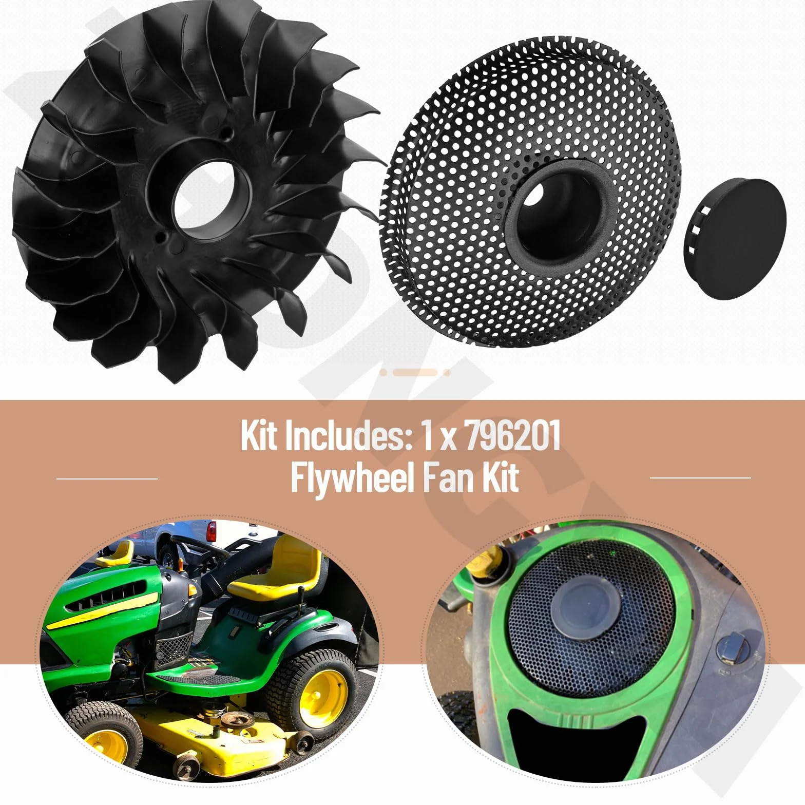 796201 Kit de ventilateur de volant d'inertie compatible avec les moteurs B&S/Cub Cadet LA115 LA105 31P677 31G777 31R777 31P707 319000 31A000, remplace 699043, 794436, 699708 , 6954 92,