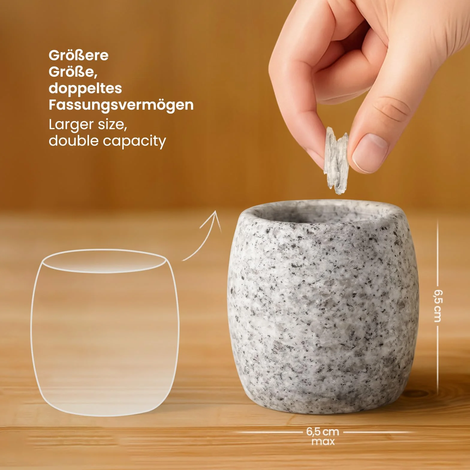 Siegvoll Bol d'évaporation granit 6,5x6,5 cm pour sauna cristaux menthol huiles