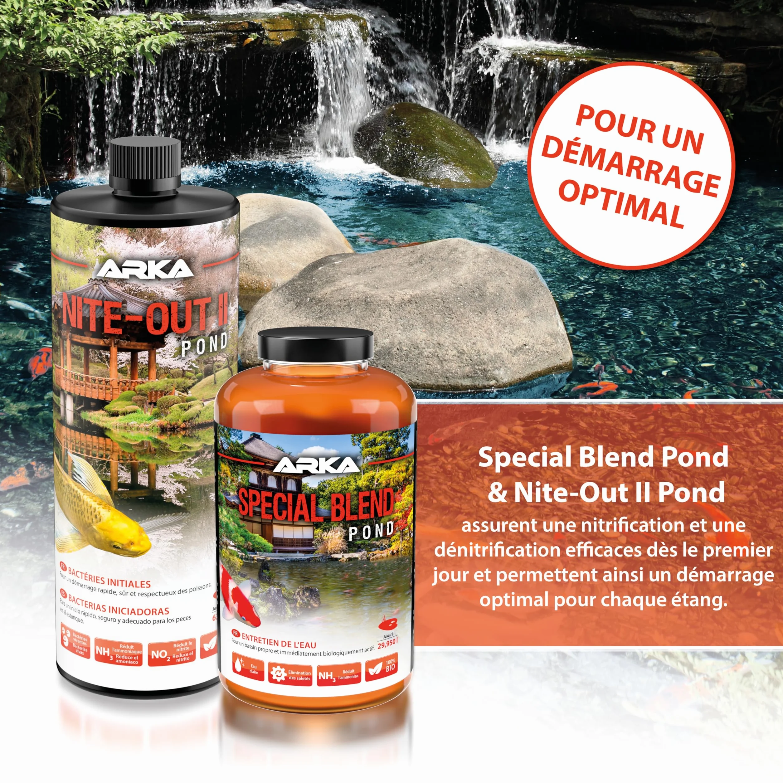 ARKA Pond Special Blend - Mélange bactérien hautement Actif pour Une Eau de Bassin Propre, décompose Les impuretés et est immédiatement biologiquement Actif