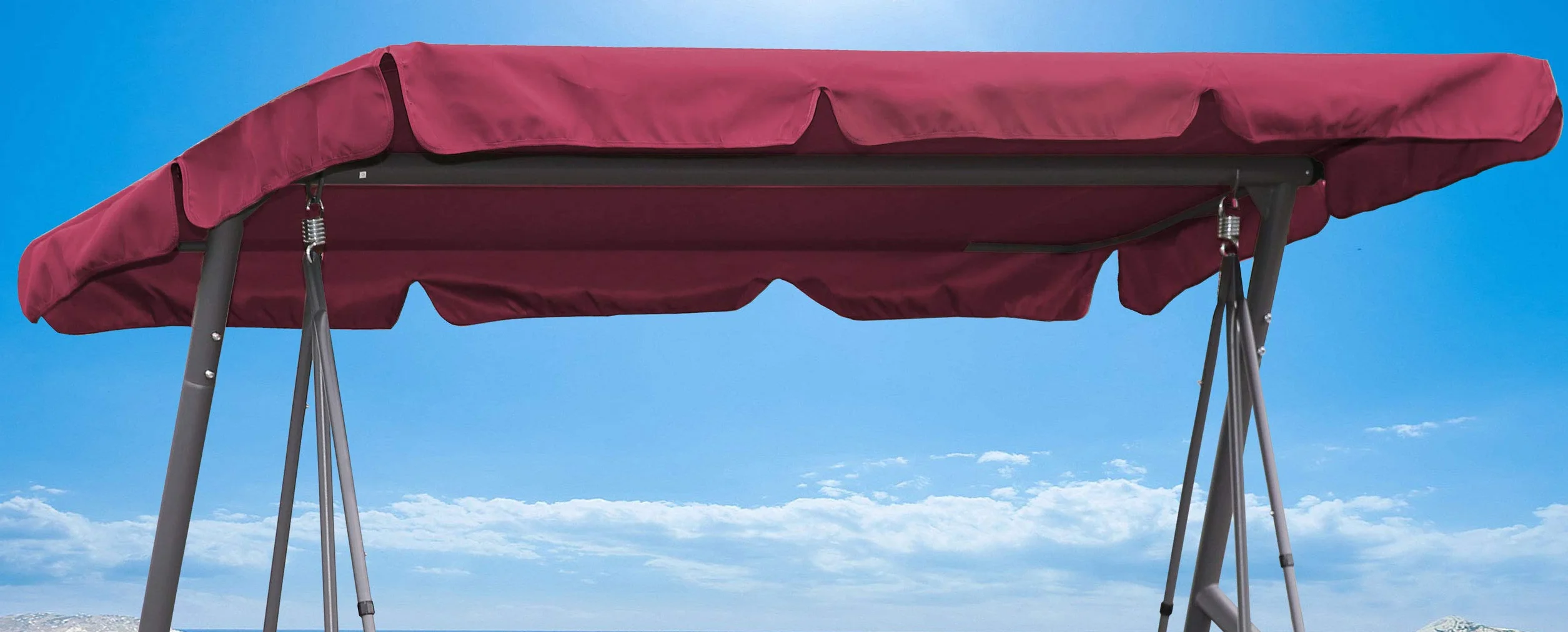 QUICK STAR Toit de Balancelle 210 x 145 cm Bordeaux Impermeable UV 50 Universelle 3 Places
