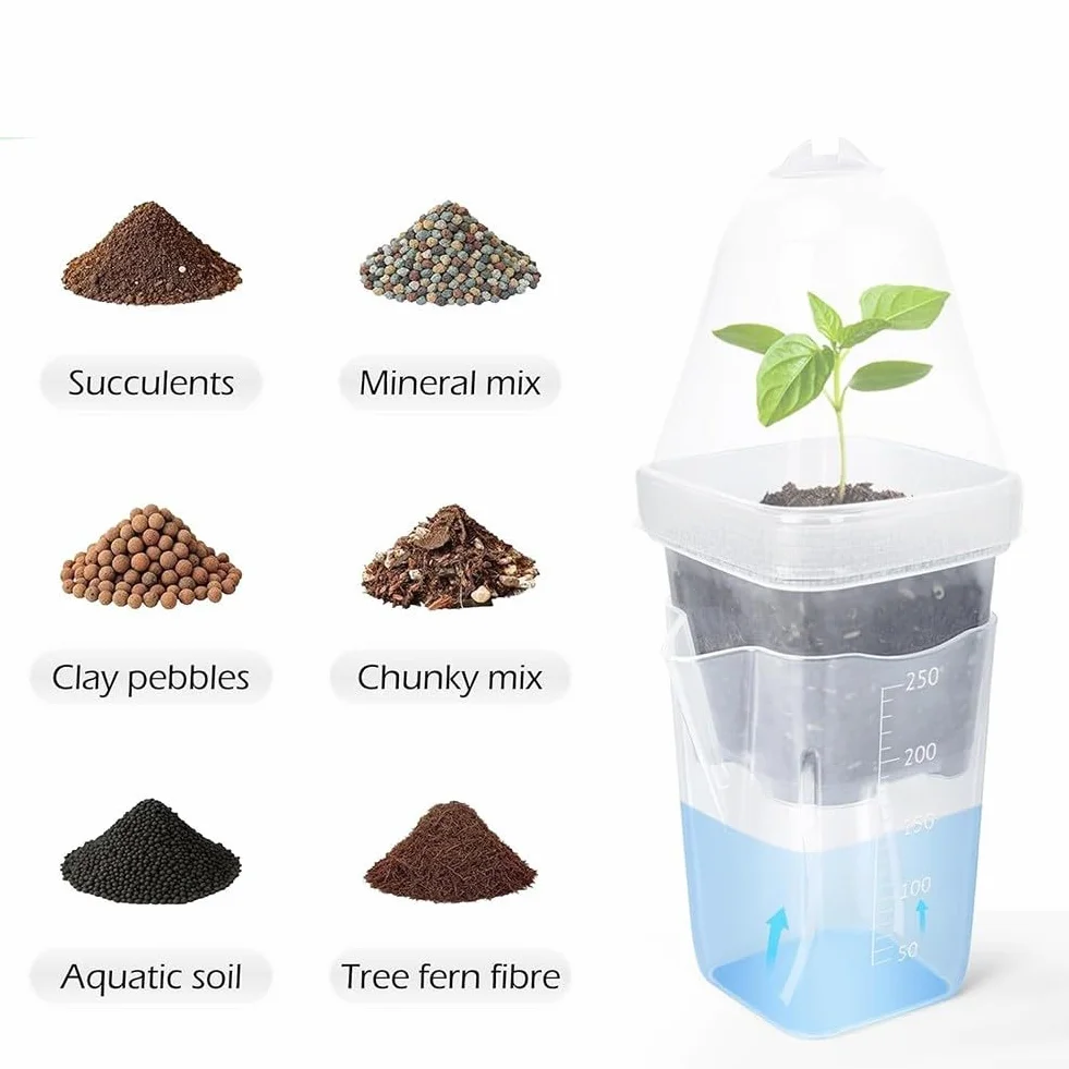 Lot de 10 pots de propagation en plastique transparent avec dôme d'humidité réglable, pour boutures et plantes grasses, avec étiquettes pour plantes