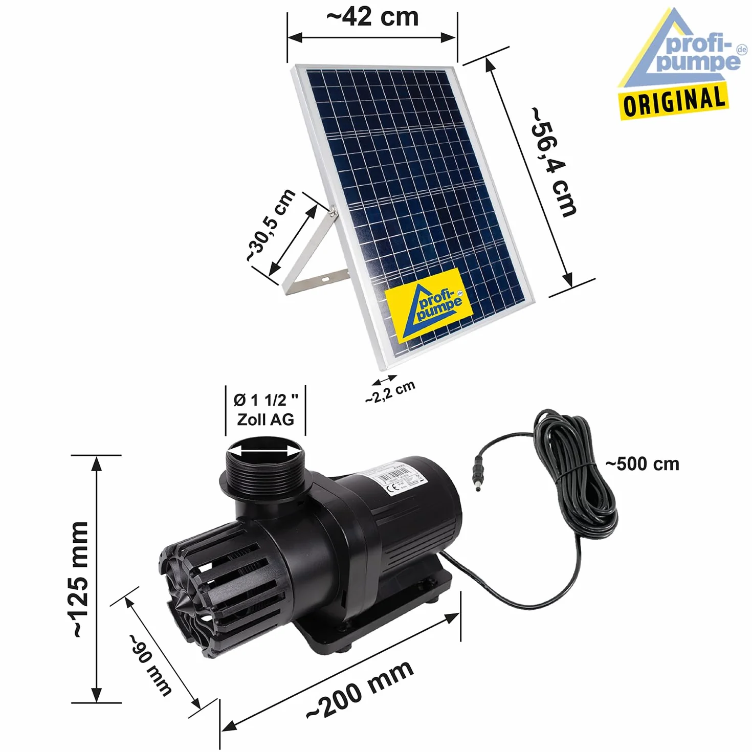 Pompe de bassin solaire Oasis-6000, kit fontaine avec panneau solaire cadre aluminium