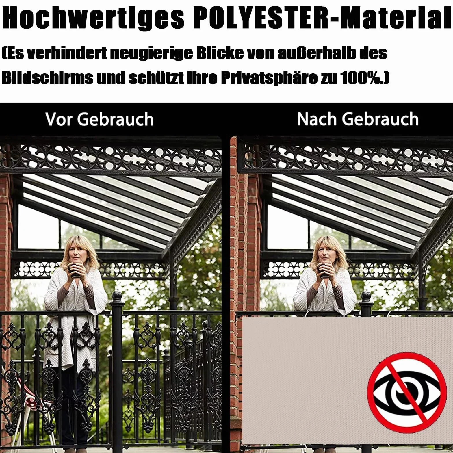 Brise Vue HDPE 40cm Hauteur Résistant aux UV Imperméable Extérieur Patio Balcon Jardin 40x1300cm Taupe
