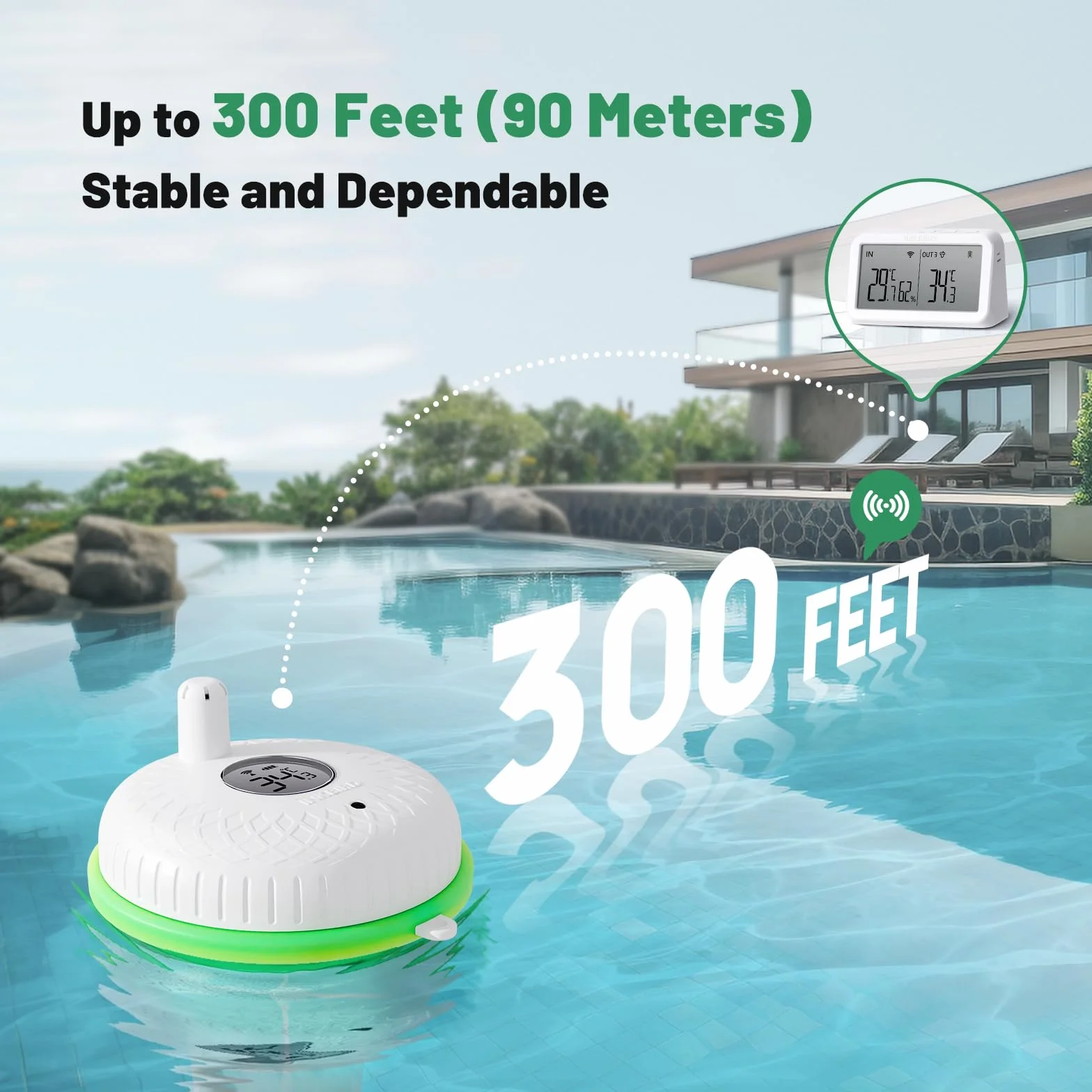 Inkbird Thermomètre Piscine WiFi avec Passerelle, Moniteur Température Humidité 9 Canaux, Contrôle App Alerte