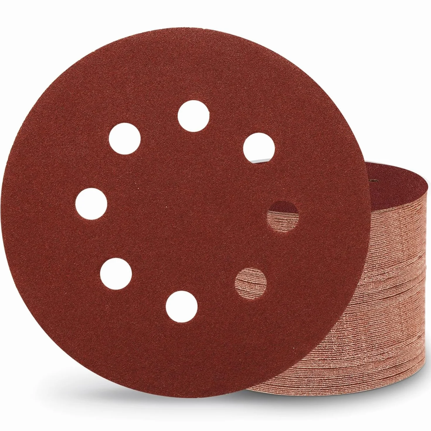 Disques Abrasifs 125 mm Grain 150 8 Trous 100 Pièces pour Ponceuse Excentrique
