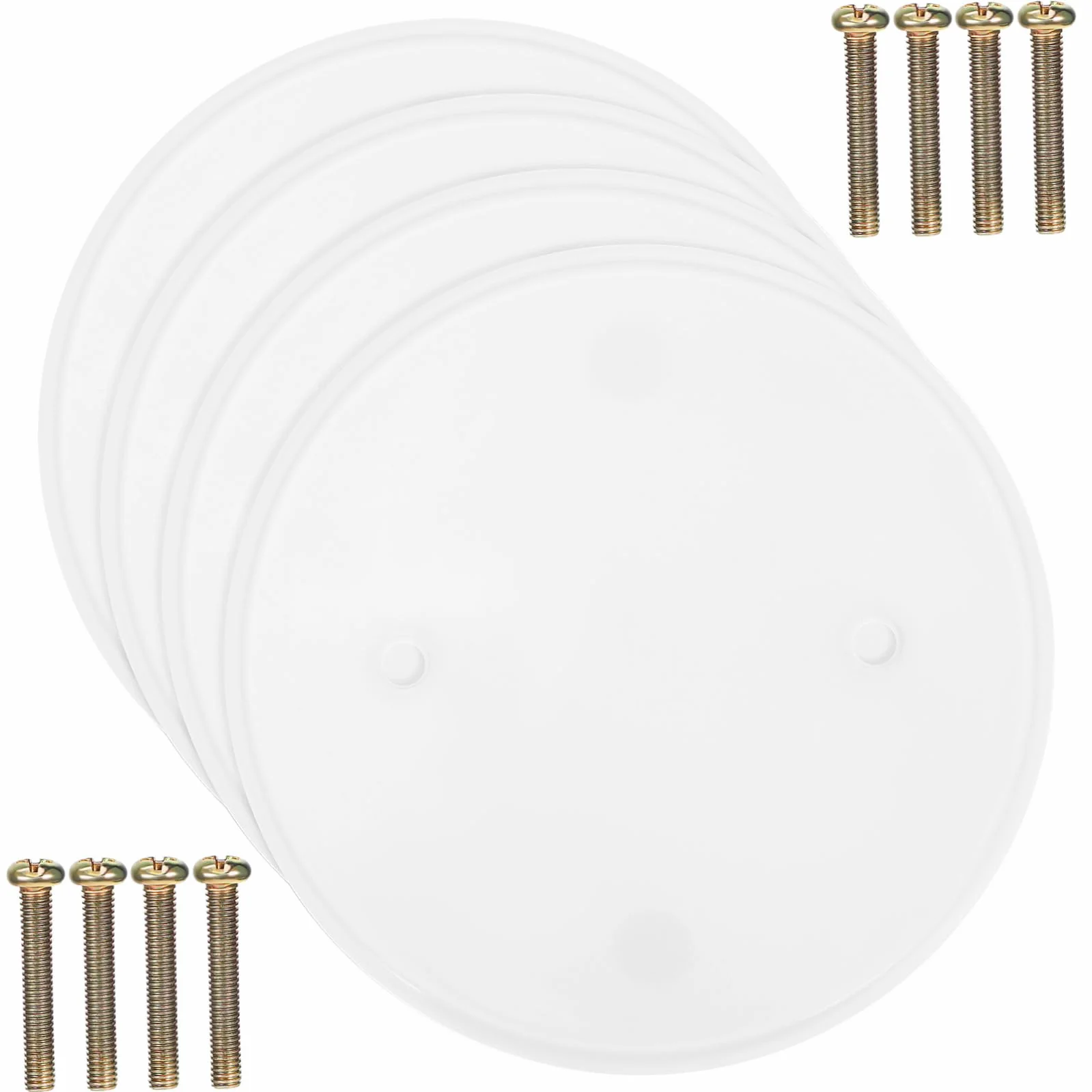 Plaques De Recouvrement Rondes Plastique Cache-Trous Électriques Lot De 4 Avec Vis