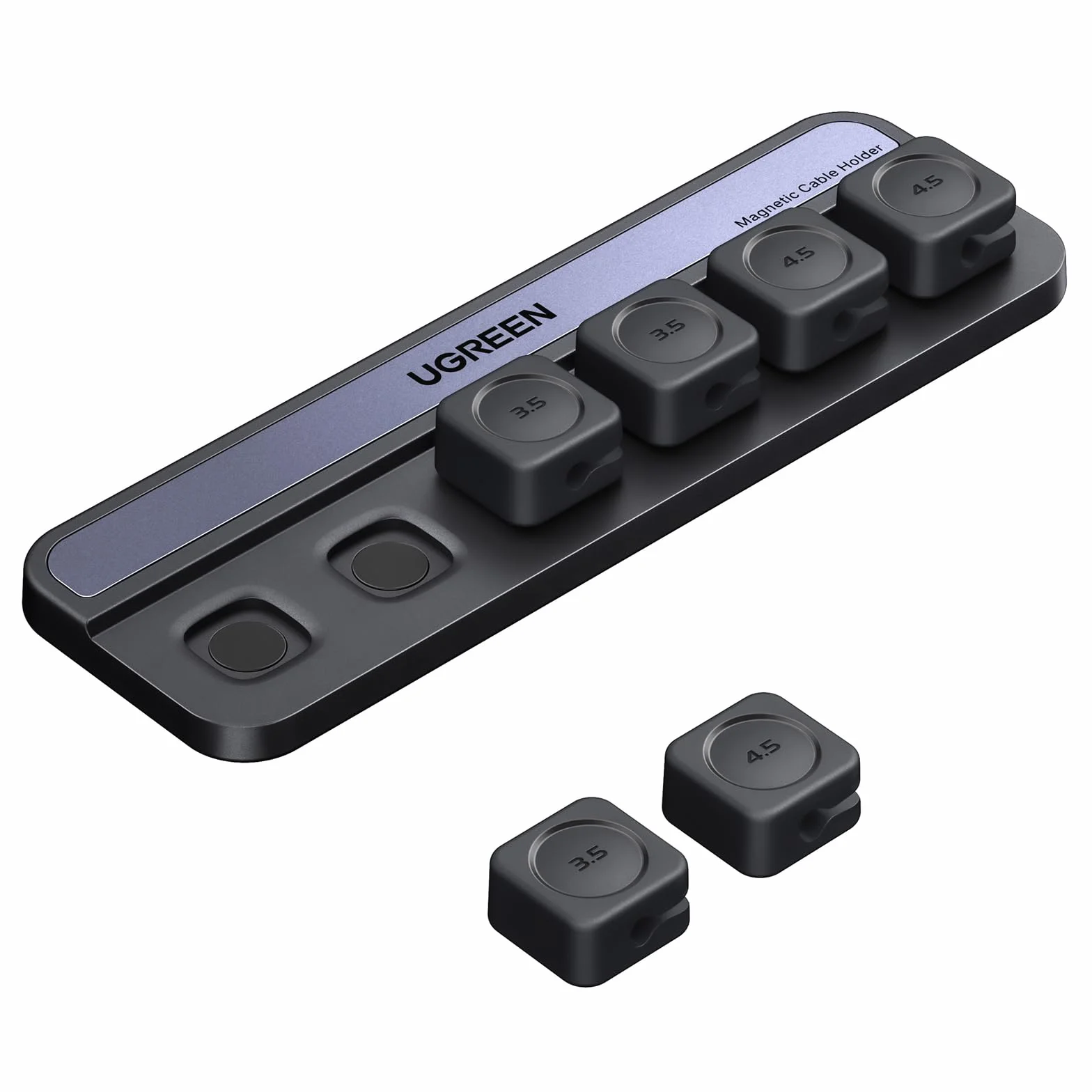 UGREEEN 6 Pièces Organisateur de Câble Magnétique Clips Autocollants Noir