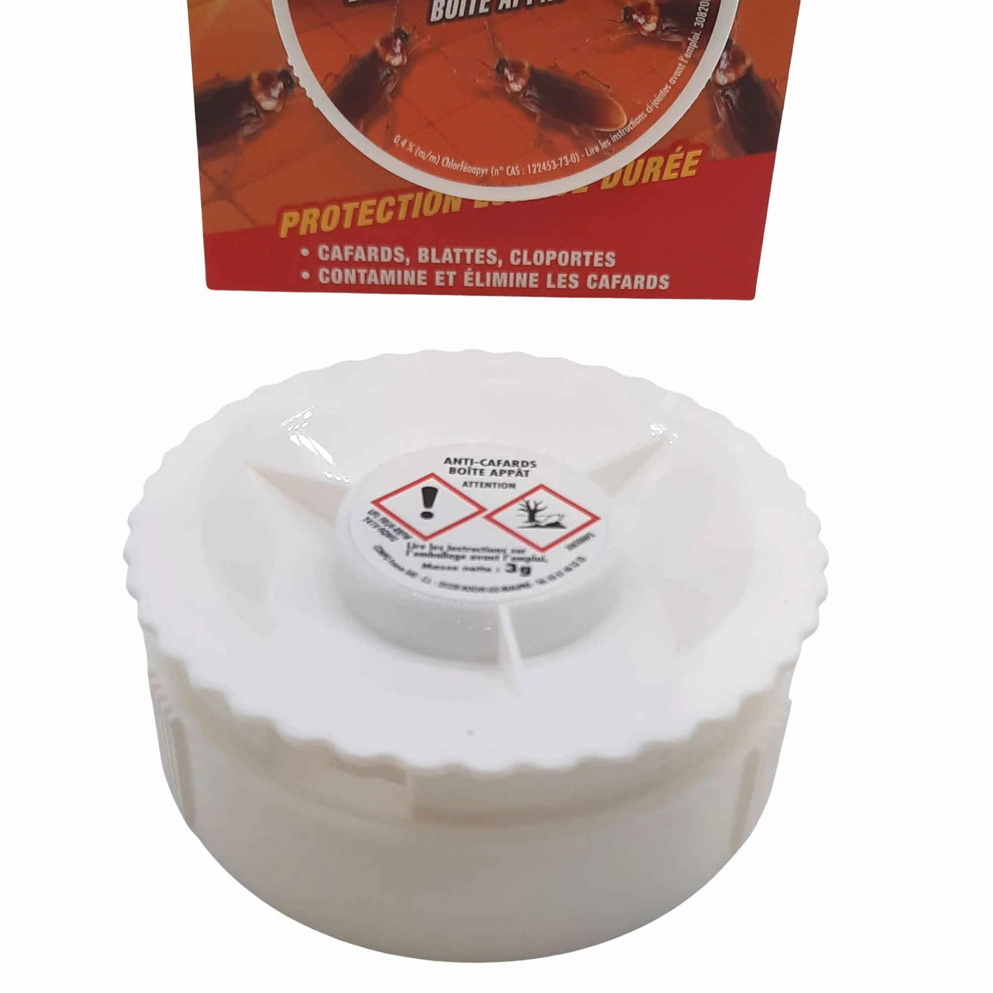 BARRIERE A INSECTES Boite Appât Anti-Cafards Cloportes, 2 x 3 g, Action 4 semaines
