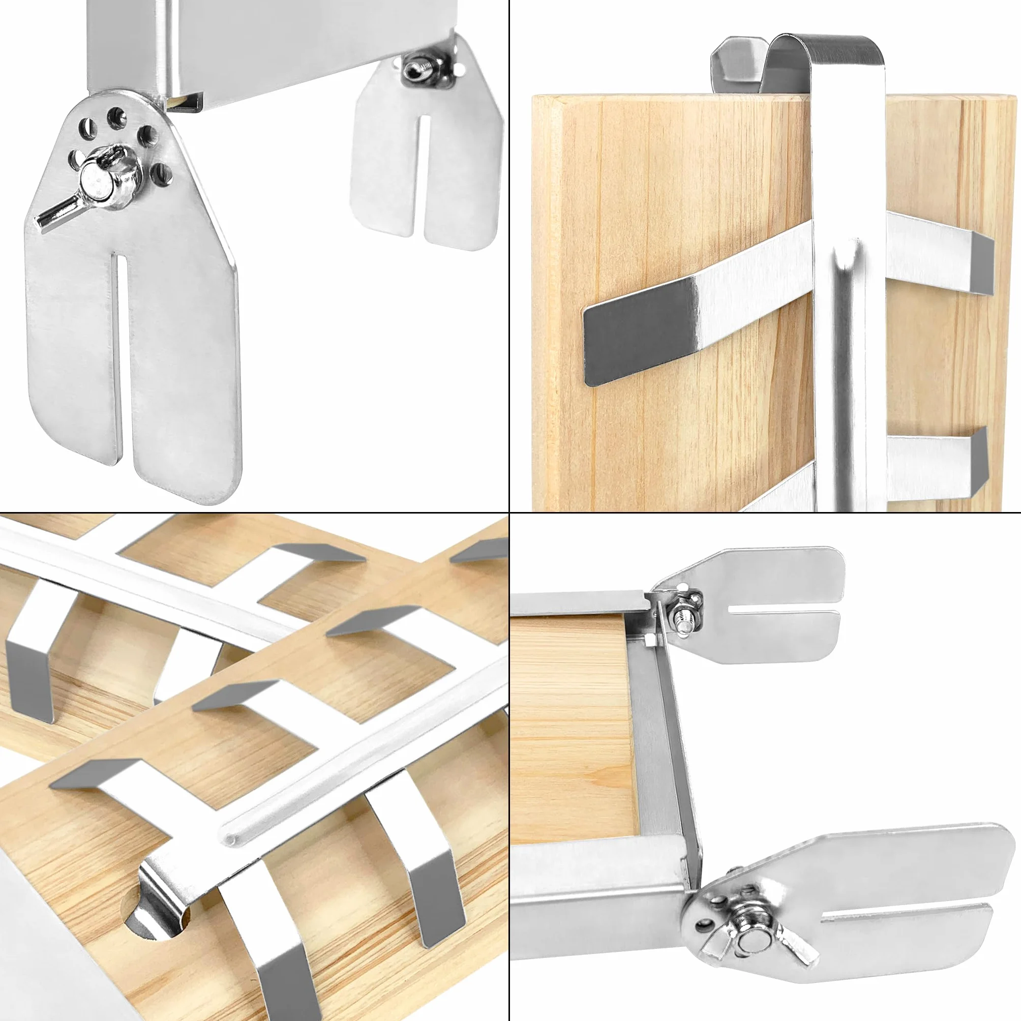 Lot de 4 planches à saumon flammé en acier inoxydable, support réglable 5 niveaux, planche à fumer en cèdre pour barbecue