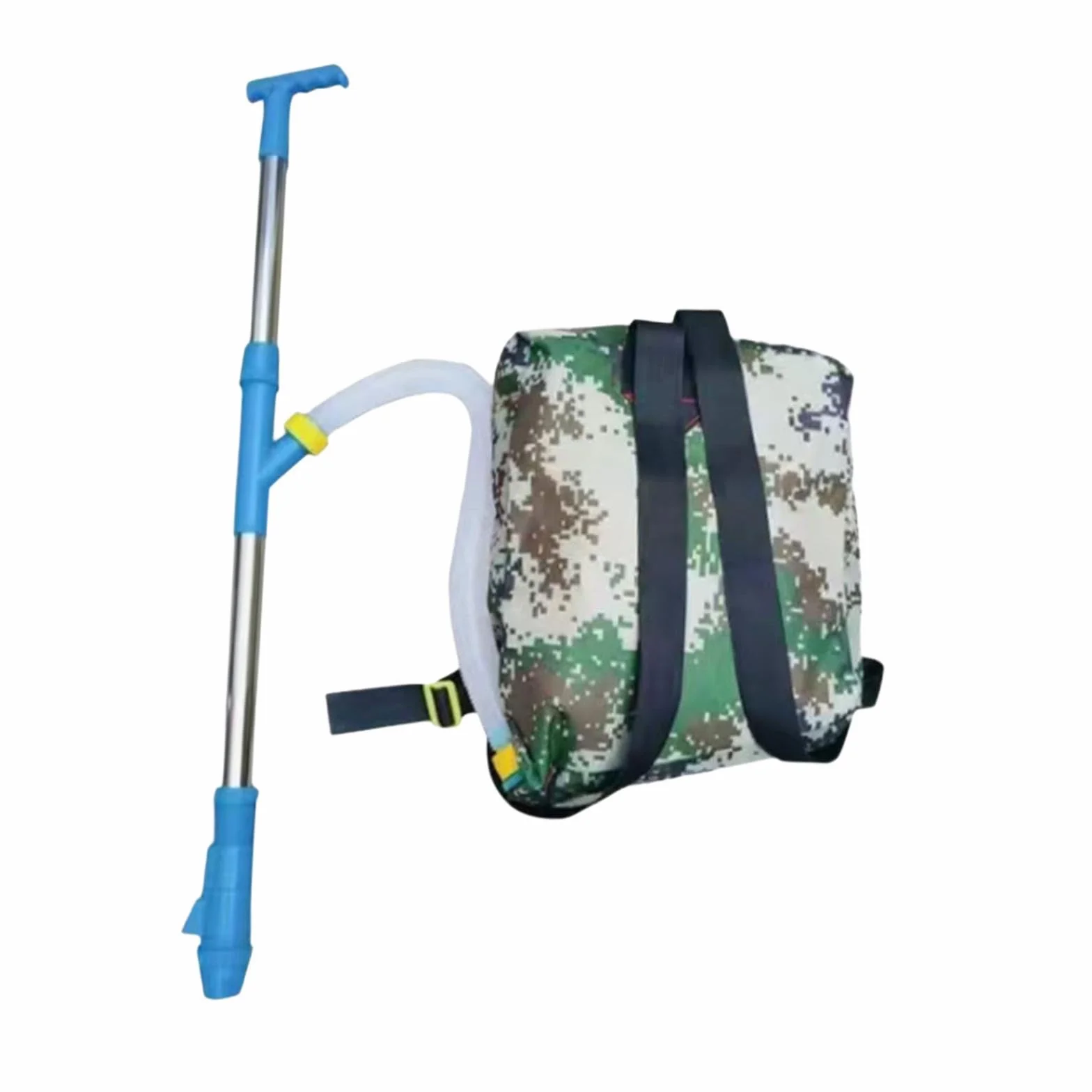 perfk Épandeur d'engrais granulaire portatif, Sac à Dos, Distributeur d'engrais de Jardinage pour légumes de maïs, Acier Inoxydable Bleu