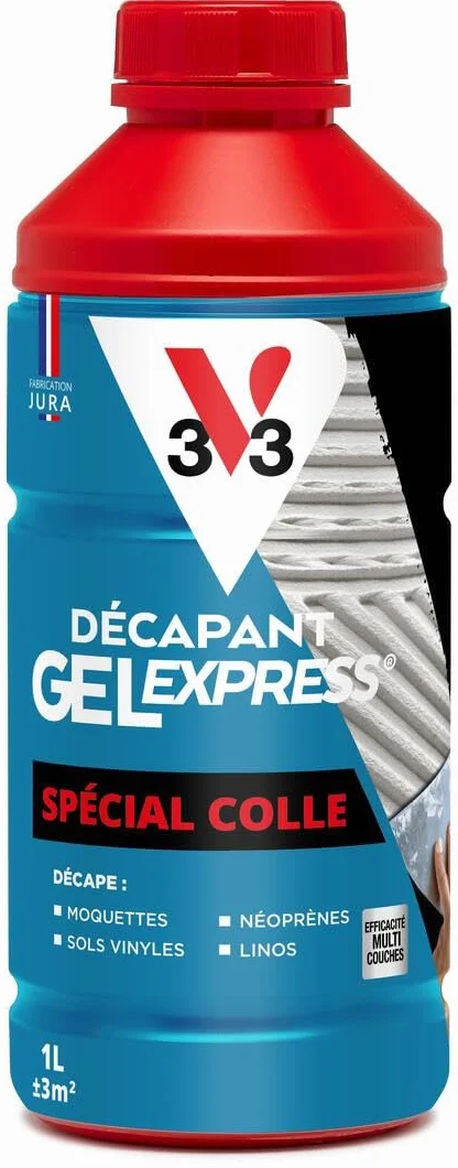 V33 Décapant gel express spécial colle 1L