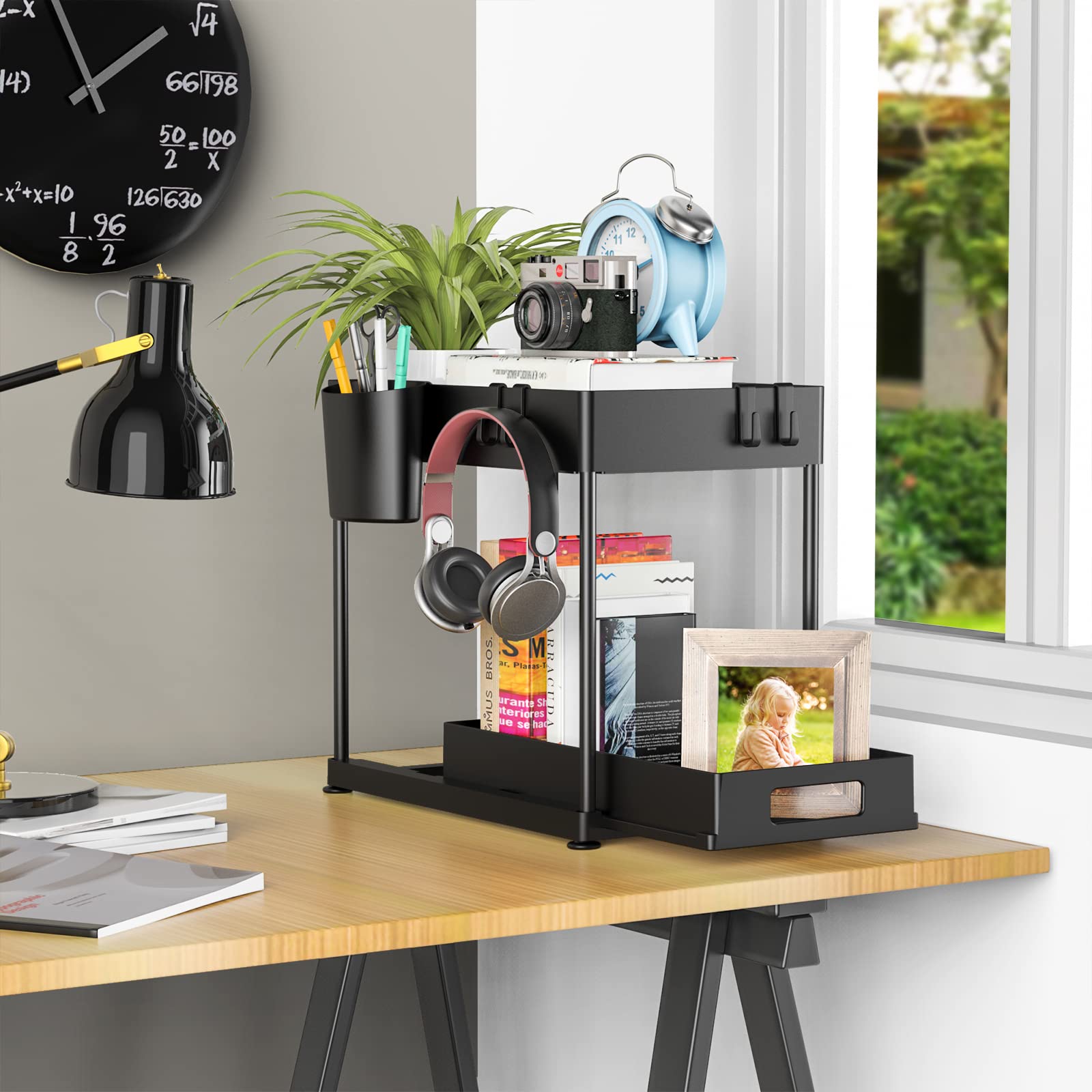 Black Two-Tier Pull-Out Under Sink Cabinet Organizer