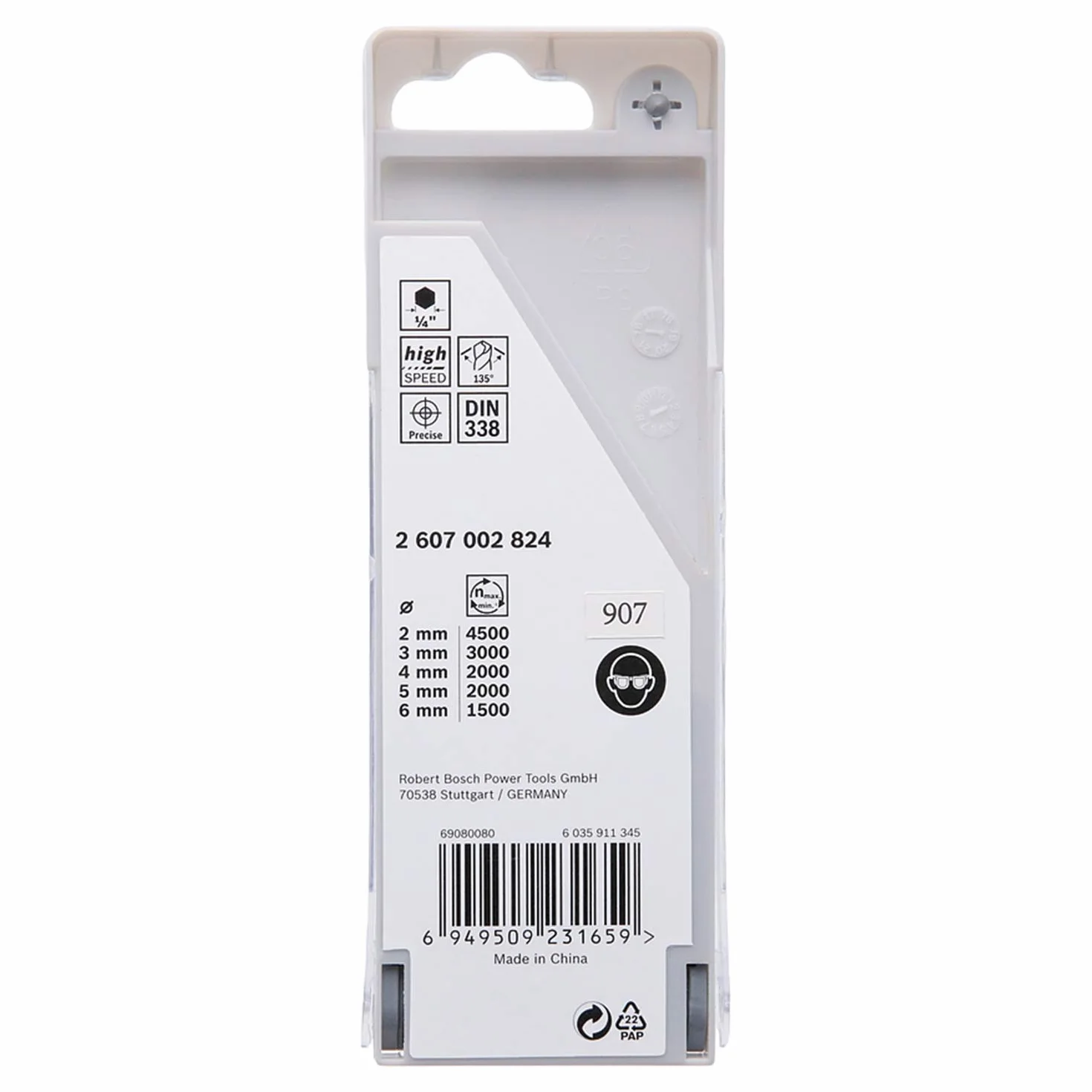 Bosch PointTeQ Jeu de forets hexagonaux 5 pièces 2-6 mm 60-98 mm ¼"