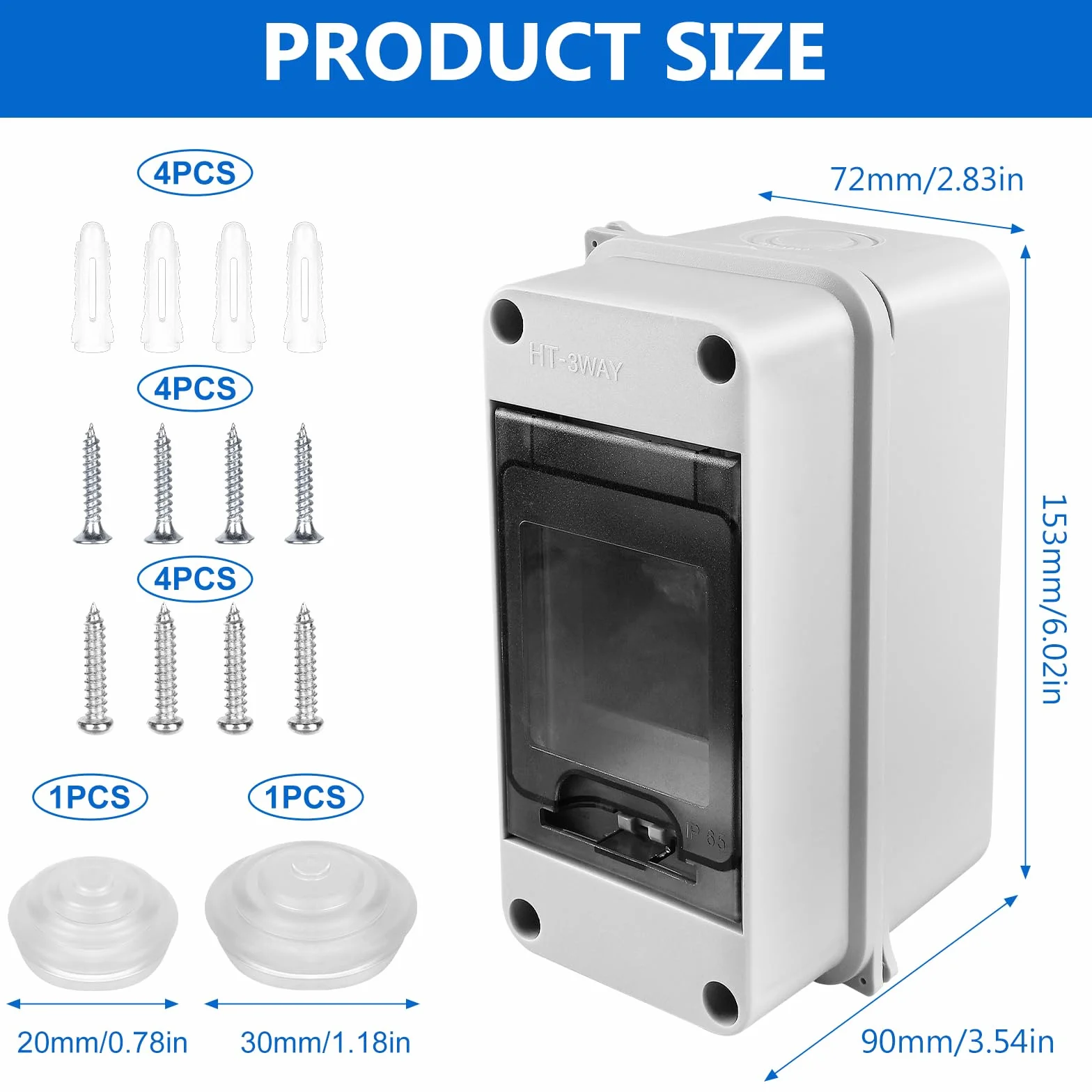 Coffret Electrique Etanche IP65 3 Modules Boîtier Exterieur 1 Rangée