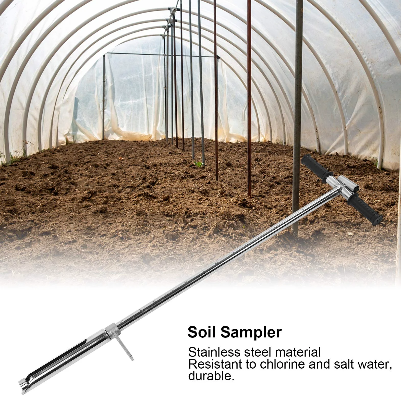 Fournitures de Ferme Tubulaires D'échantillonneur de Sol D'acier Inoxydable D'échantillonneur de Sonde de Sol Avec la Poignée de T-style pour la Pelouse de Jardin