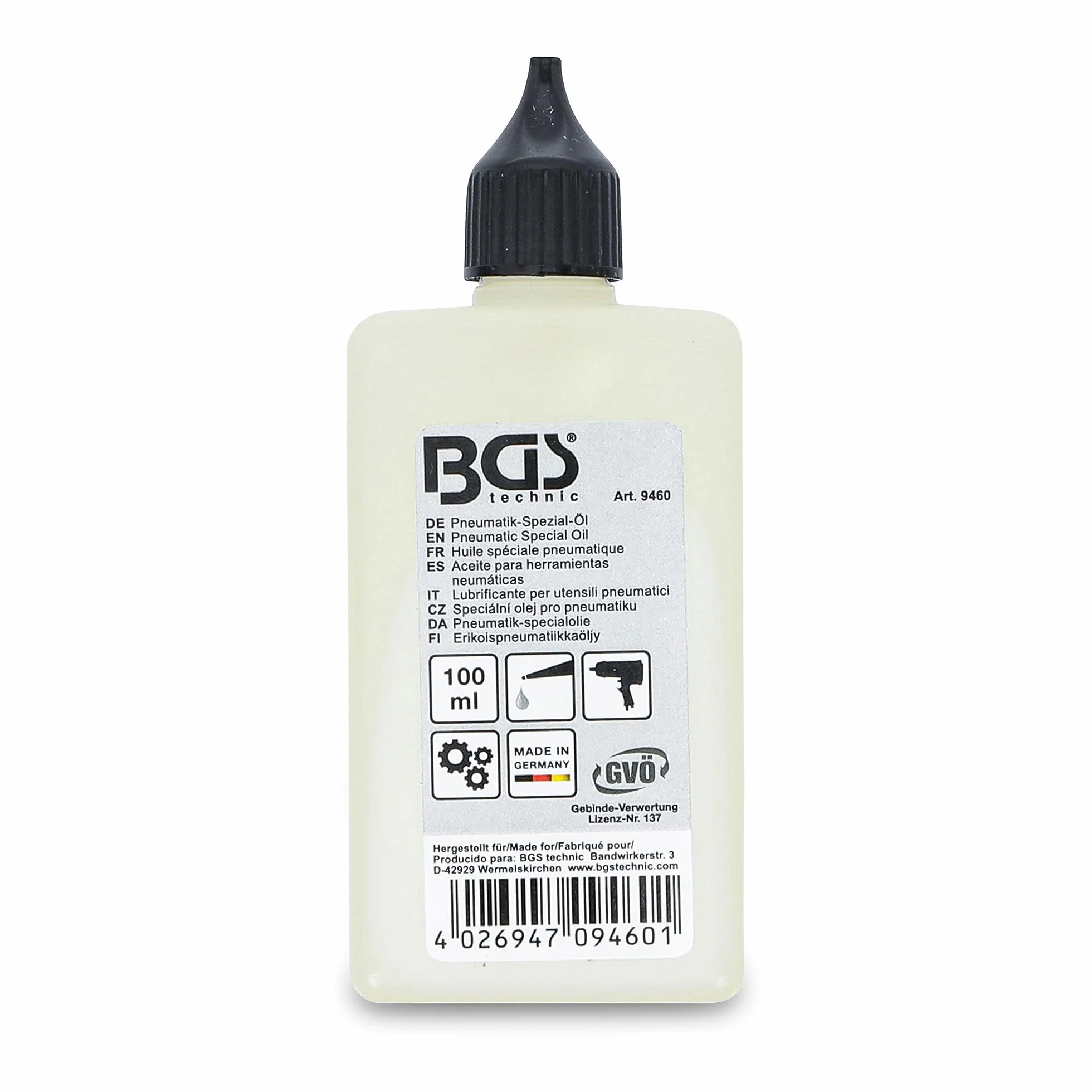 BGS 9460 Huile spéciale pneumatique 100 ml