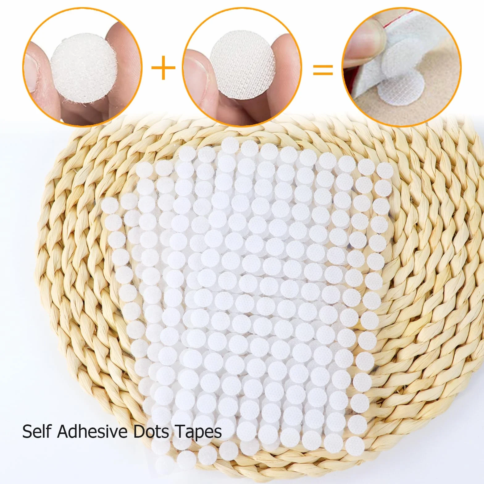 Redamancy Scratch Autocollant Rond 270 Paires 10mm Autocollantes Hook & Loop Pastille Adhesive