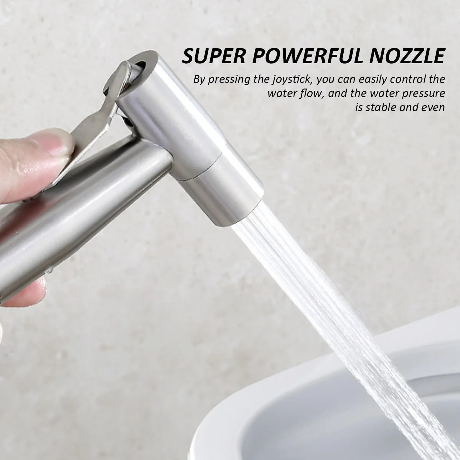 Pommeau de douche en acier inoxydable, douchette à main argenté pour bidet toilettes