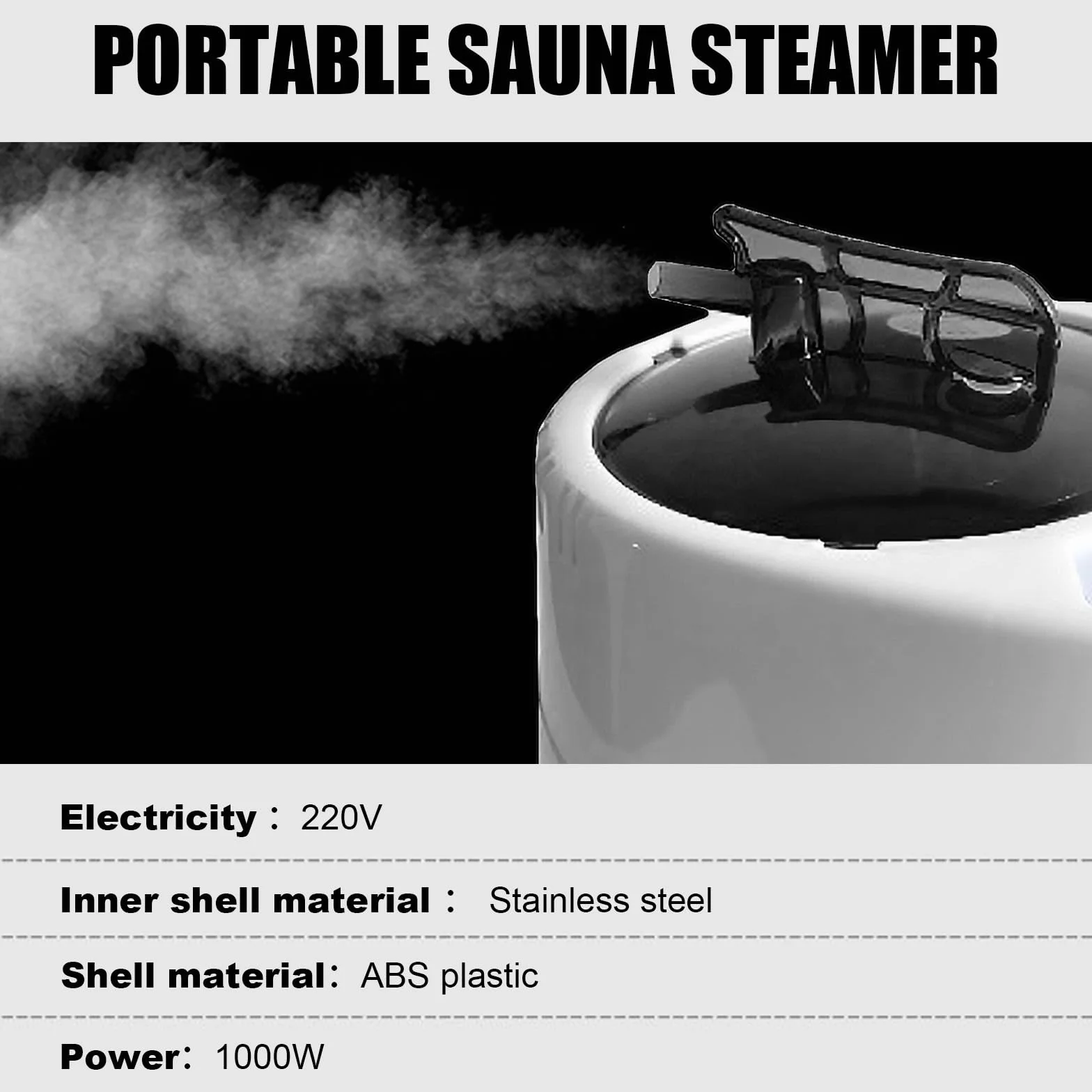 Générateur de Vapeur pour Sauna Portable 1000W avec Télécommande