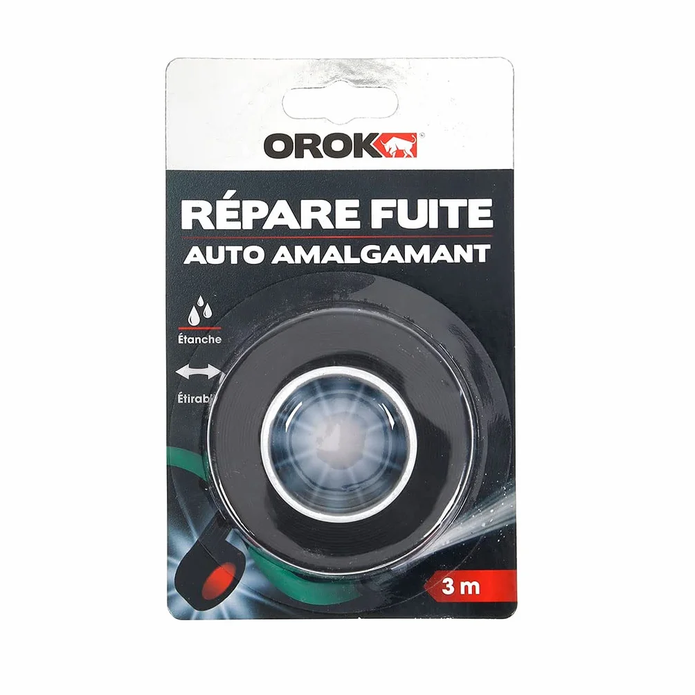 Ruban adhésif isolant anti fuite d'eau 3m x 25mm noir amalgamant OROK