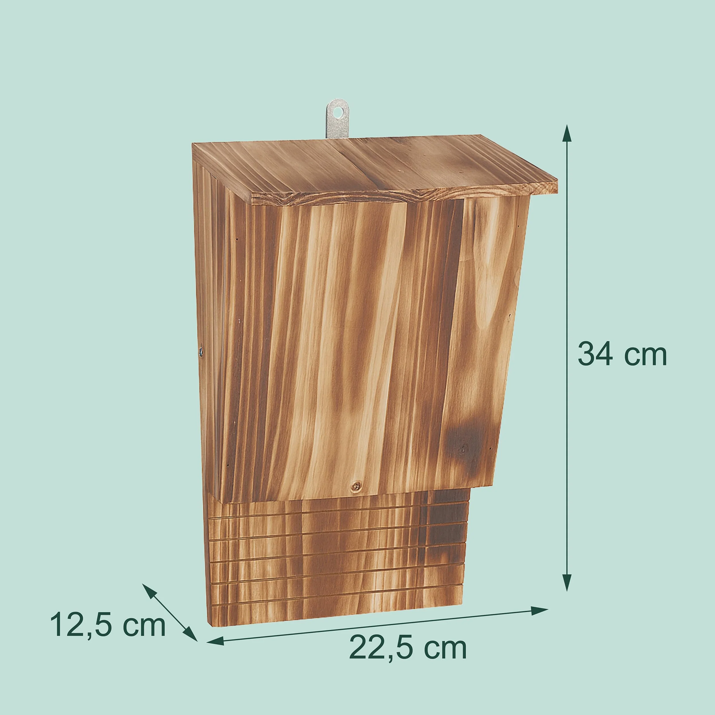 Relaxdays Nichoirs pour Chauves-Souris Lot de 2 34 x 22,5 x 12,5 cm Finition brûlée Naturel