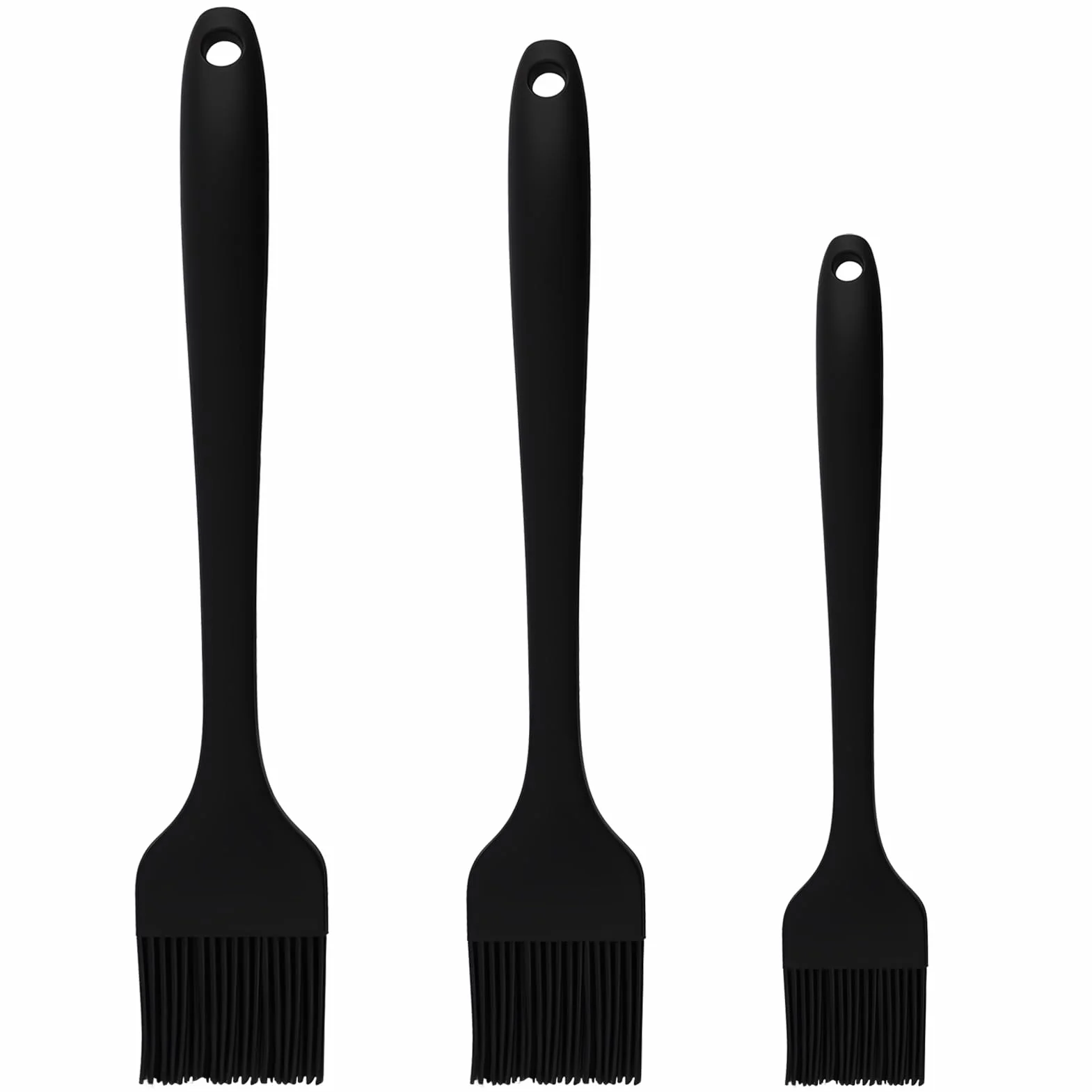 Lot de 3 pinceaux de cuisson en silicone résistant à la chaleur sans BPA pour barbecue, marinades, glaçage
