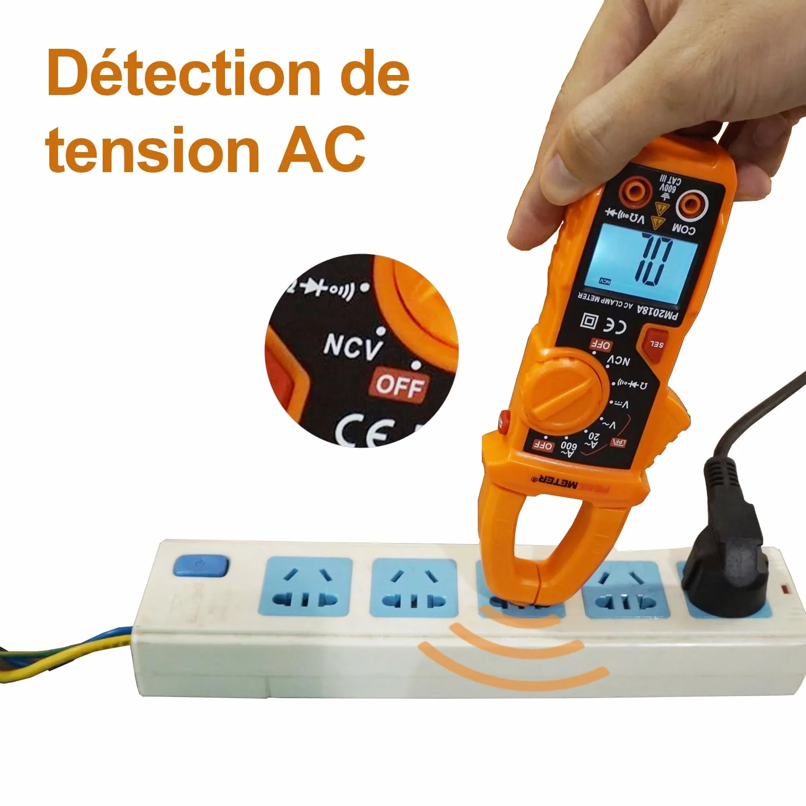 Pince numérique multimètre ampère testeur de tension 600 A AC/DC résistance NCV LPF diode continuité rétroéclairage