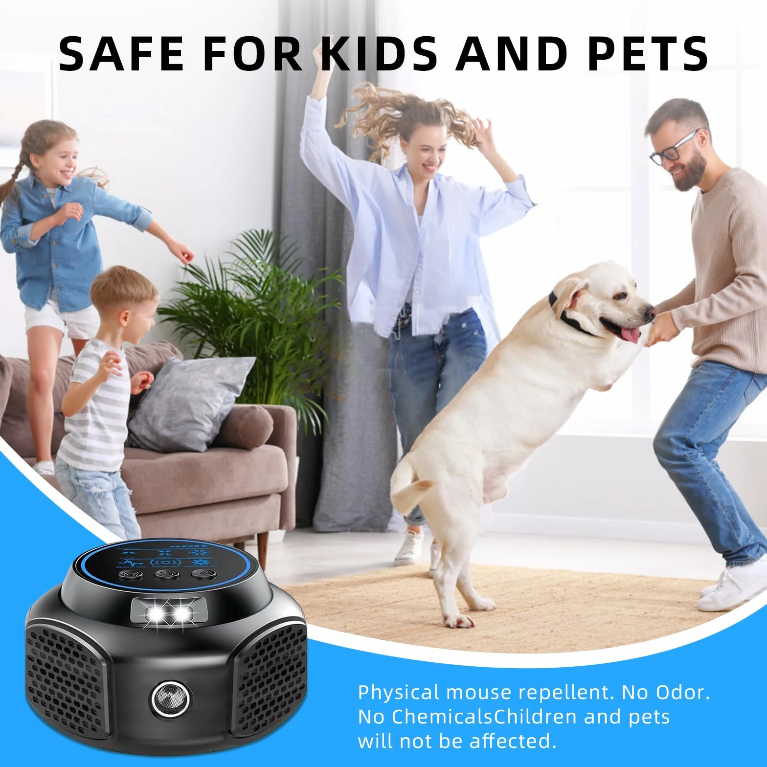 Ultrason Souris et Rats 360° Appareil Ultrason Souris avec Lumière LED Plug in Repulsif Souris Anti Rongeur pour Intérieur Protection et Anti Nuisibles Jardin