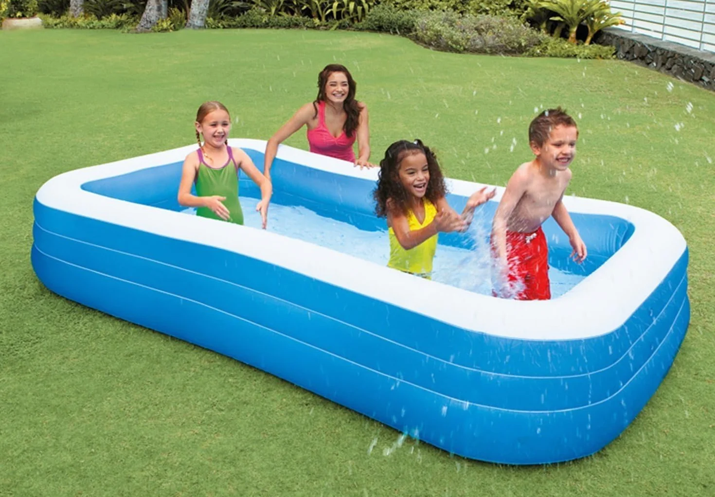 Intex Piscine Rectangulaire Givrée Bleu 305x183x56 cm