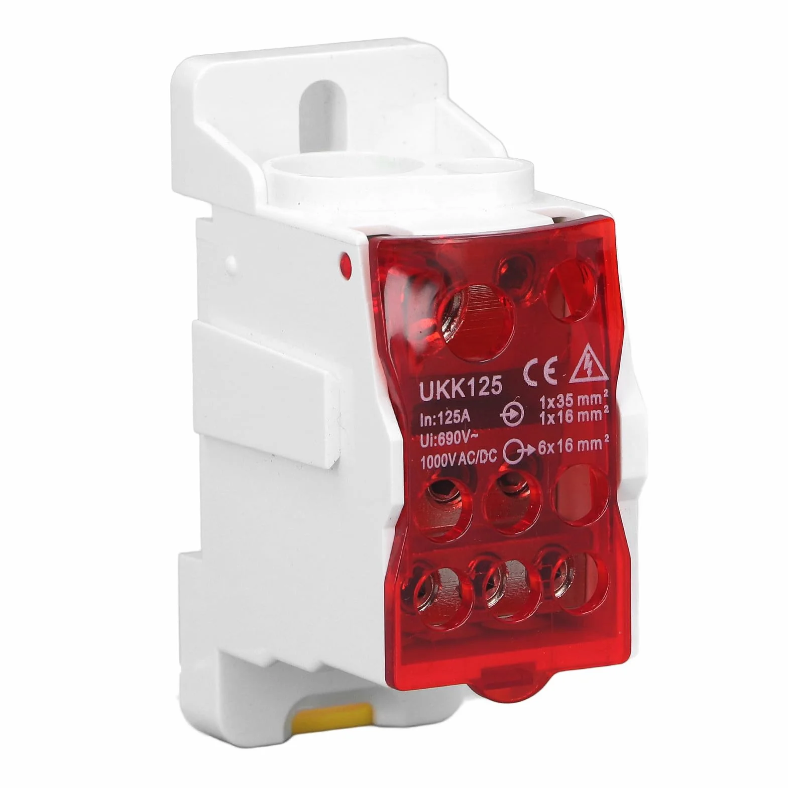 UKK125 Bornier Rail DIN, Bloc de Jonction 690V, Rouge