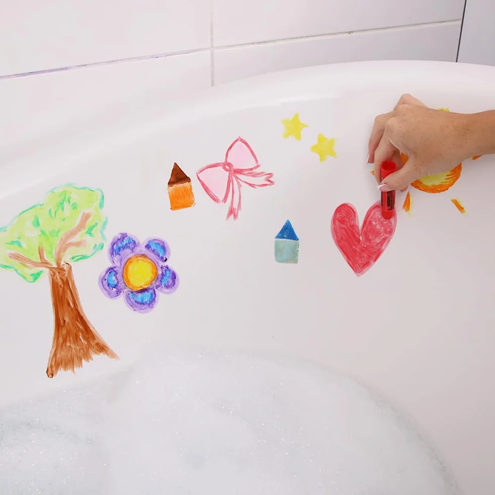 ZIMPLI Grands Bâtons de Peinture pour le Bain, Crayons de Bain, Stylos de Peinture pour Enfants, Twist & Paint, Couleurs Vives, Sans Salissure, Nettoyage Facile