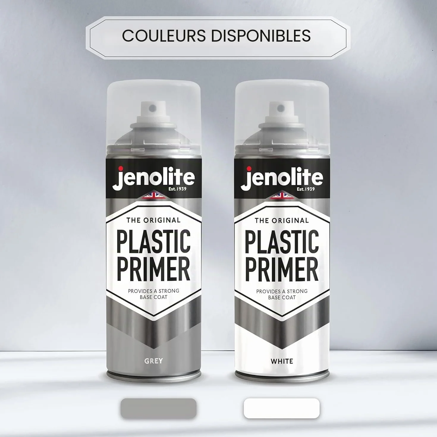 JENOLITE Plastic Primer Aerosol 400 ml Gris Apprêt plastique durable