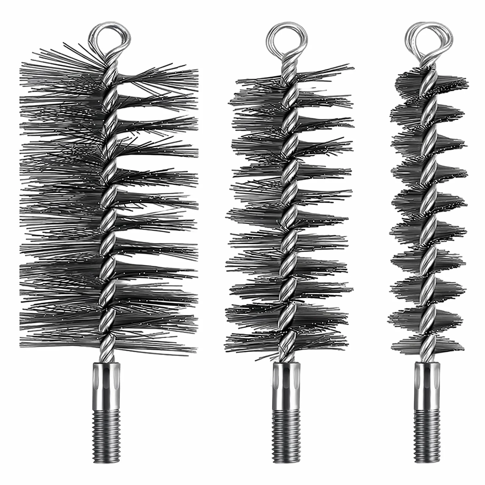 Kit de Ramonage Cheminée 3 Pièces Brosses Chaudière Chauffage Hérisson 30/50/80mm