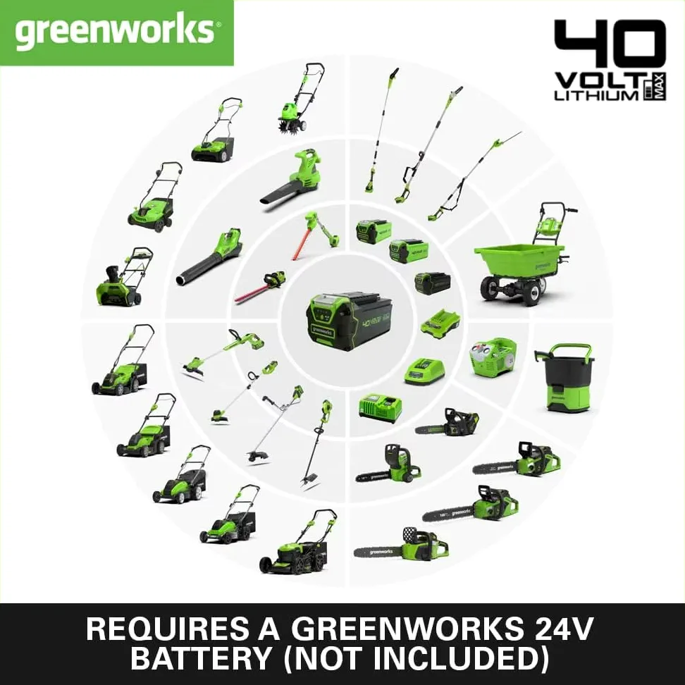 Greenworks 40V Scarificateur électriques Aérateur à Gazon Sans Fil, Émousseur, 3600 tr/min, Largeur de Travail 36 cm, Bac de Ramassage 30 L SANS Batterie Chargeur G40DT35