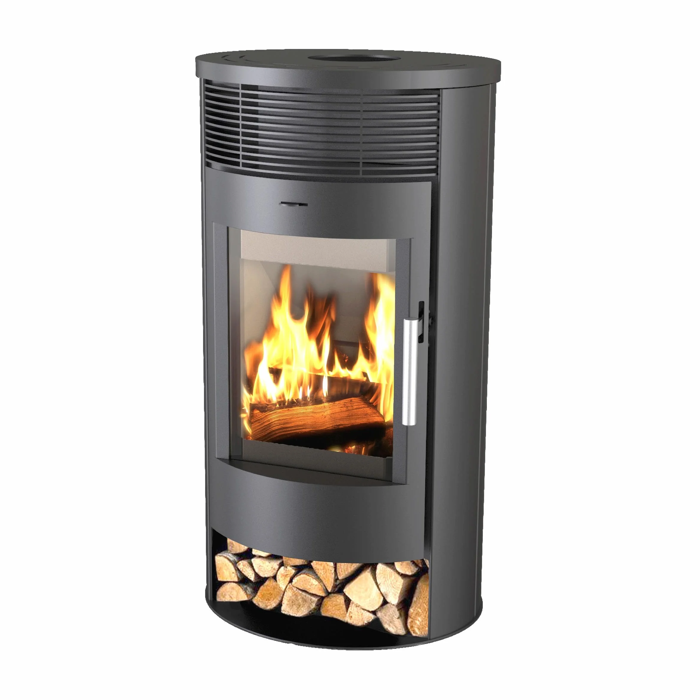 EIDER BIOMASA Poêle à bois 7,79 kW Compact 102 x 49 x 56 cm Design japonais Classe A