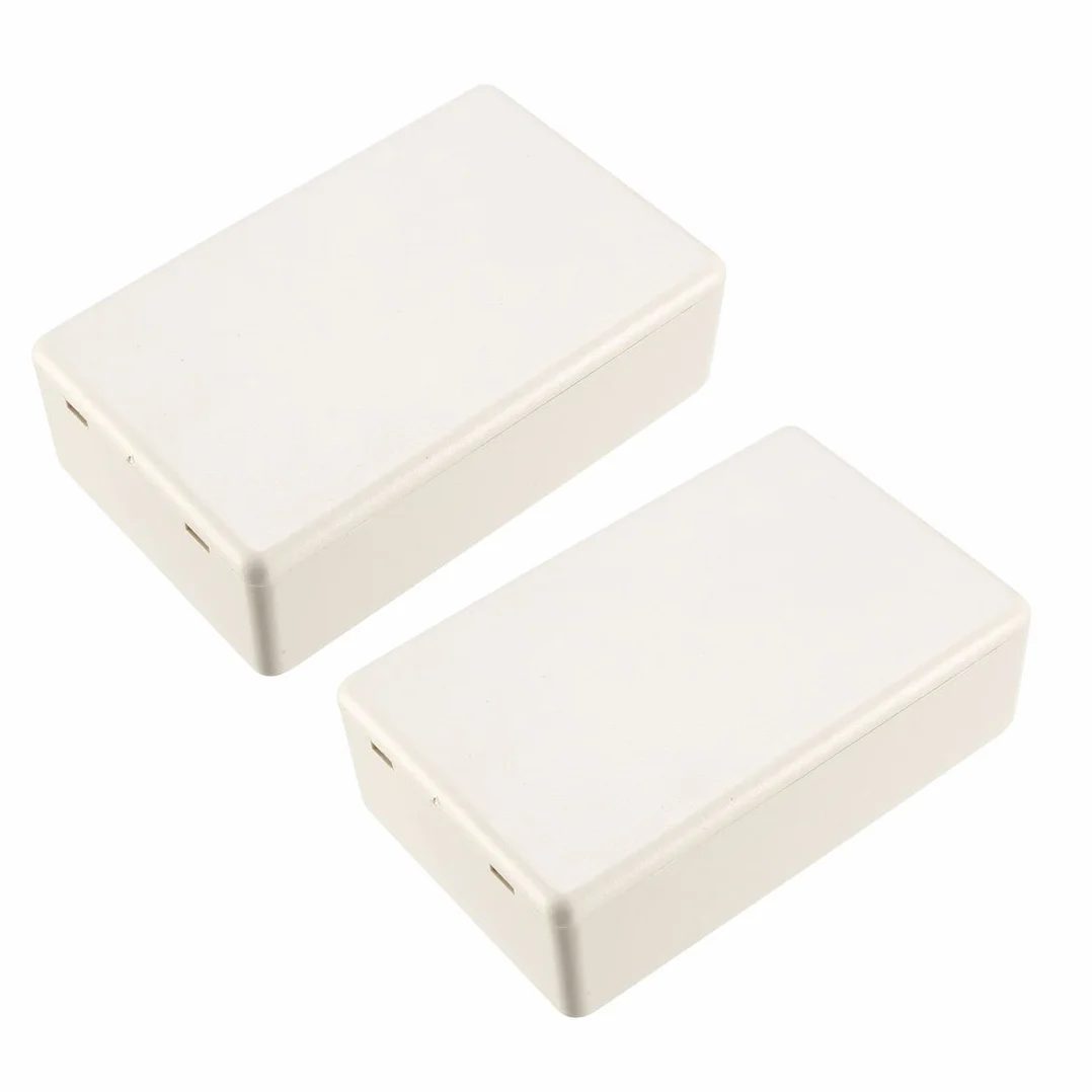 Boîtier jonction plastique électrique 80x50x26mm Beige 2pcs