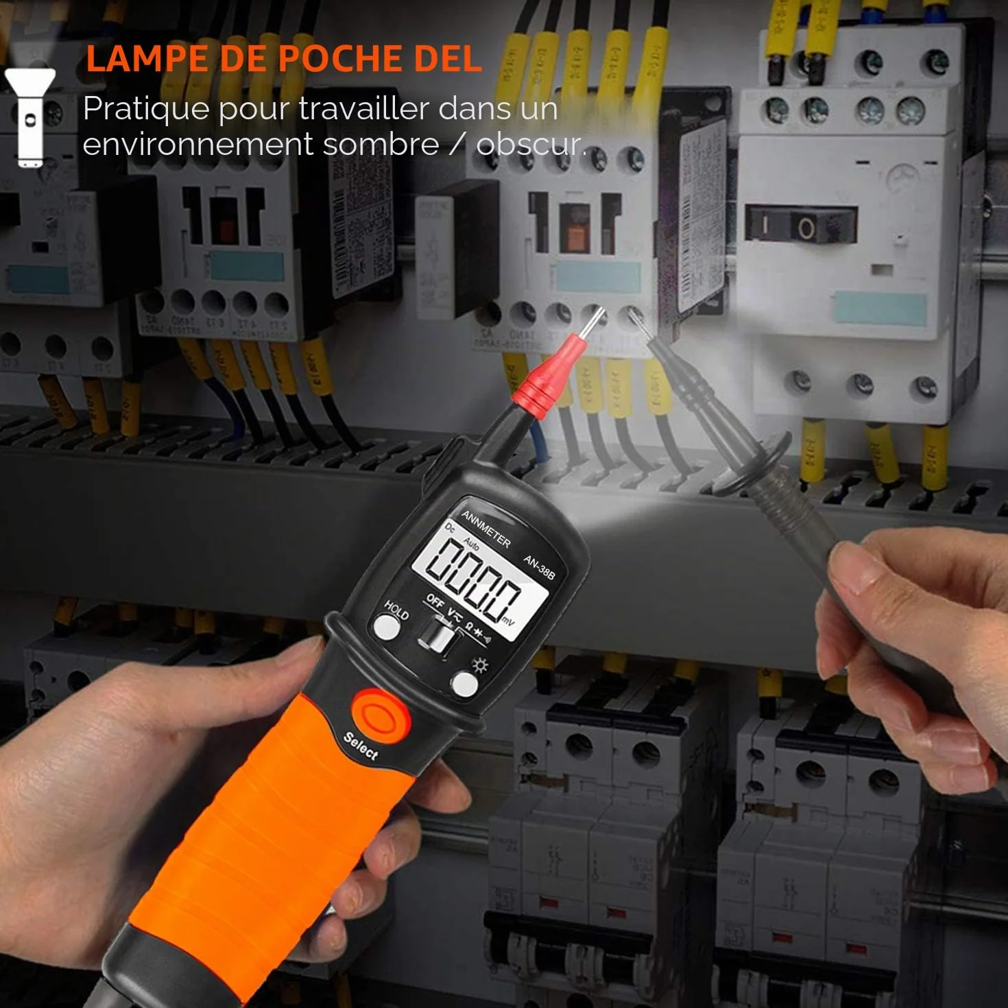AIOMEST Multimètre Stylo VAT Testeur Électrique AI-38B AC/DC 600V Résistance 20MΩ Test Continuité Diode
