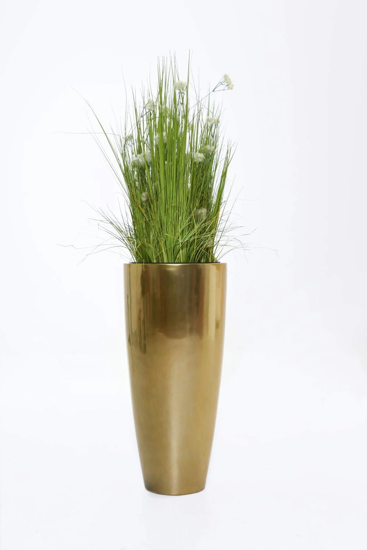 VIVANNO Bac à Fleurs en Fibre de Verre City Gold Metallic 80x37