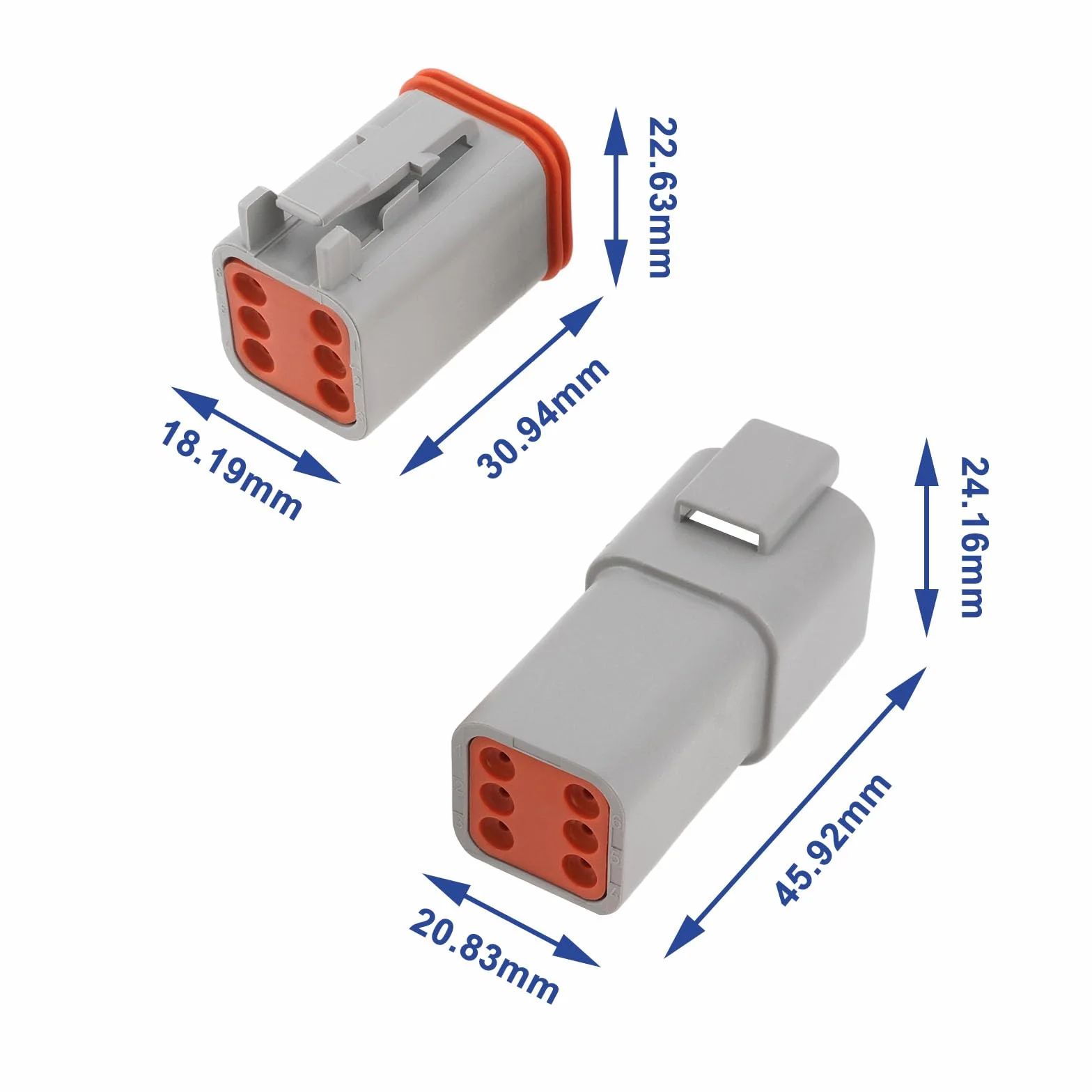 Kit de Connecteurs électriques étanches 6 Broches DT04-6P DT06-6S Compatible Deutsch DT Série
