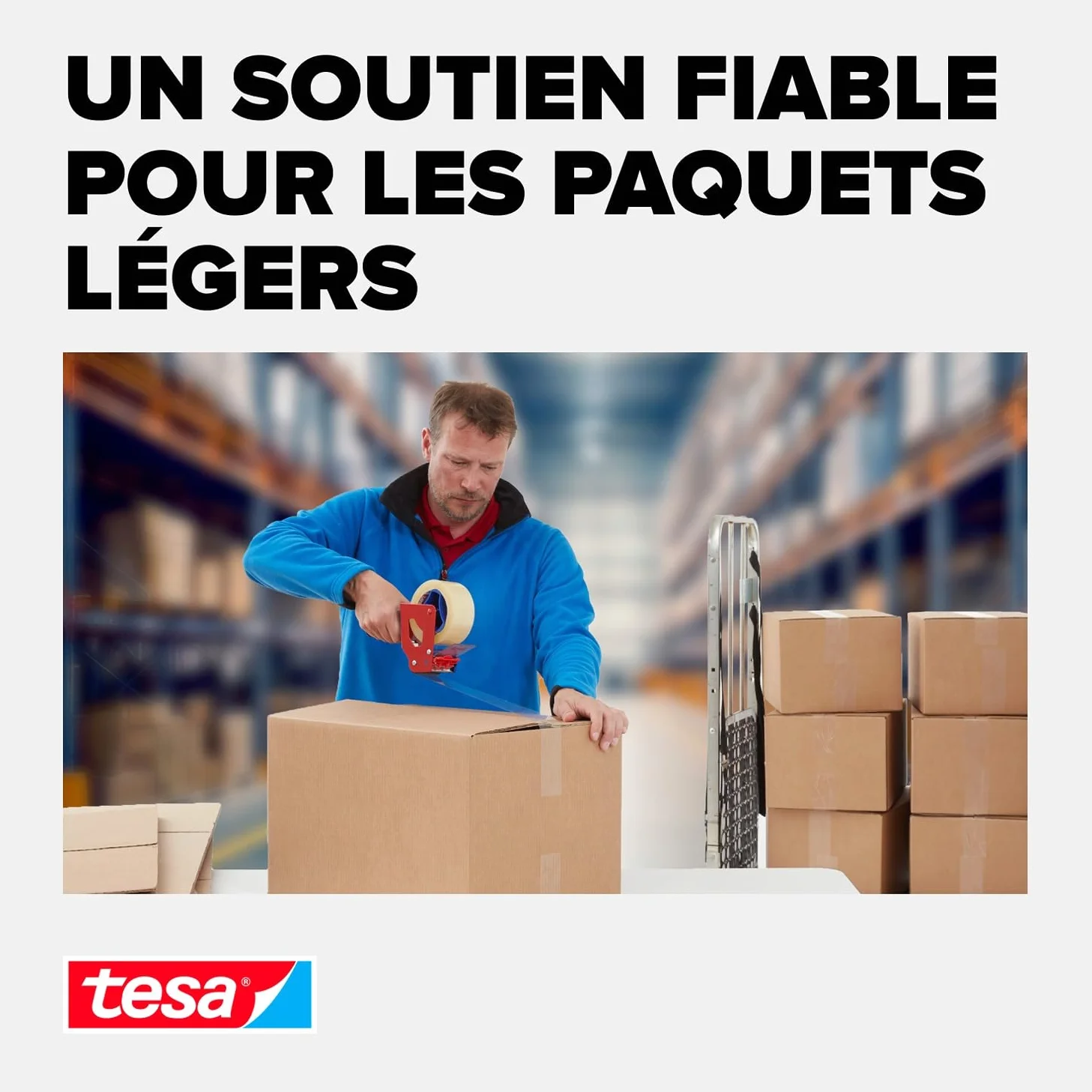Tesapack 64014 Ruban Adhésif Silencieux pour Emballage Colis Transparent 6 Rouleaux 66 m