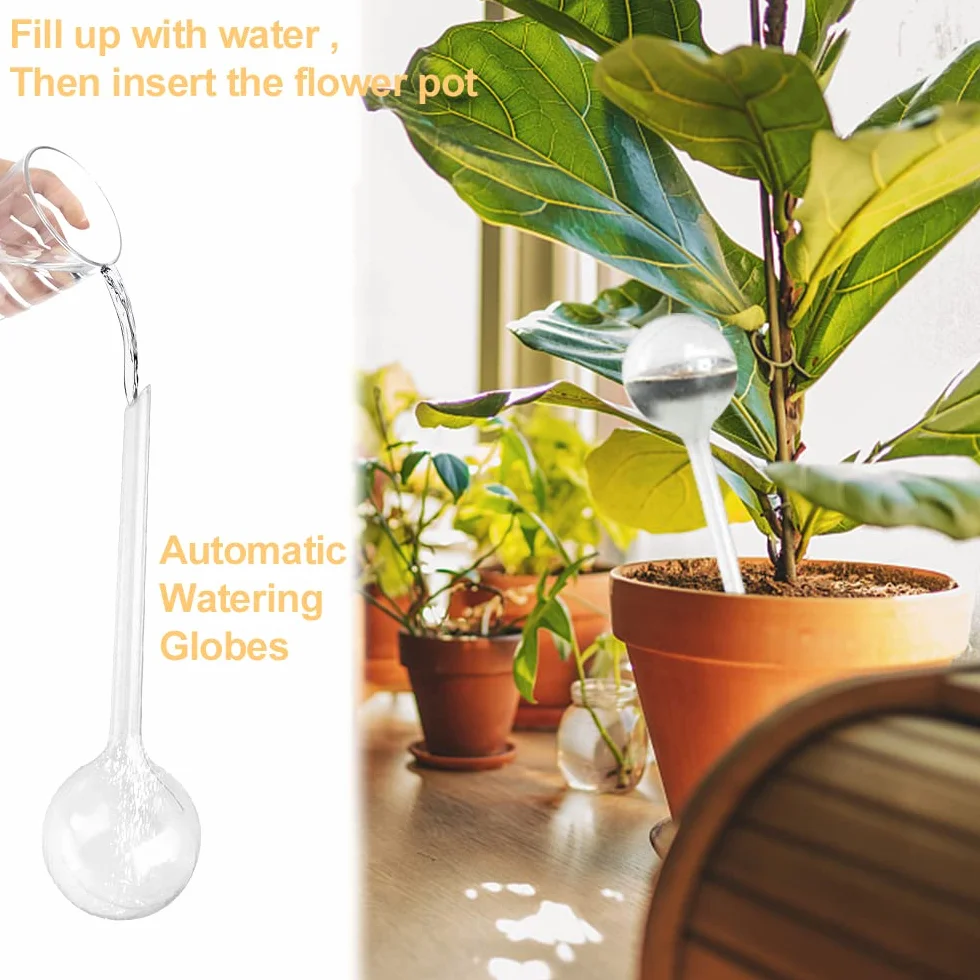 mizikuu Globe d'arrosage, 6 Pièces Système d'arrosage pour Plantes d'Intérieur Lobe Arrosage Plante Dispositif d'Arrosage Automatique pour Plante Interieur Fleurs Jardin en Pot
