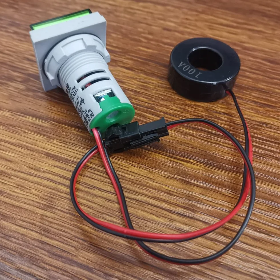 Testeur de Tension Courant Alternatif Multimètre Panneau AC 50-500V 0-100A 0-99 Hz LED 22mm