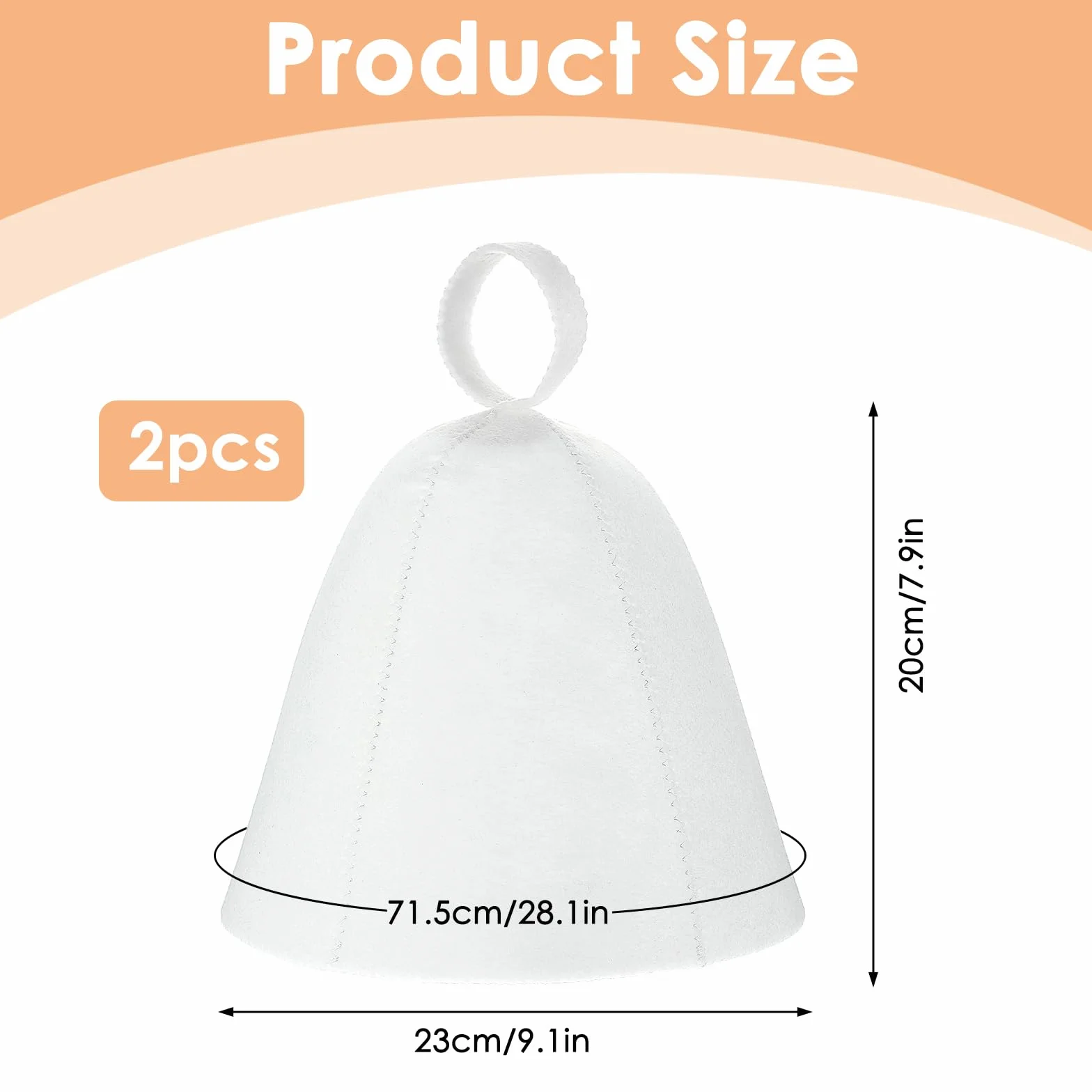 Lot de 2 bonnets de sauna en feutre de laine - Bonnet absorbant - Accessoire sauna universel (gris, blanc)
