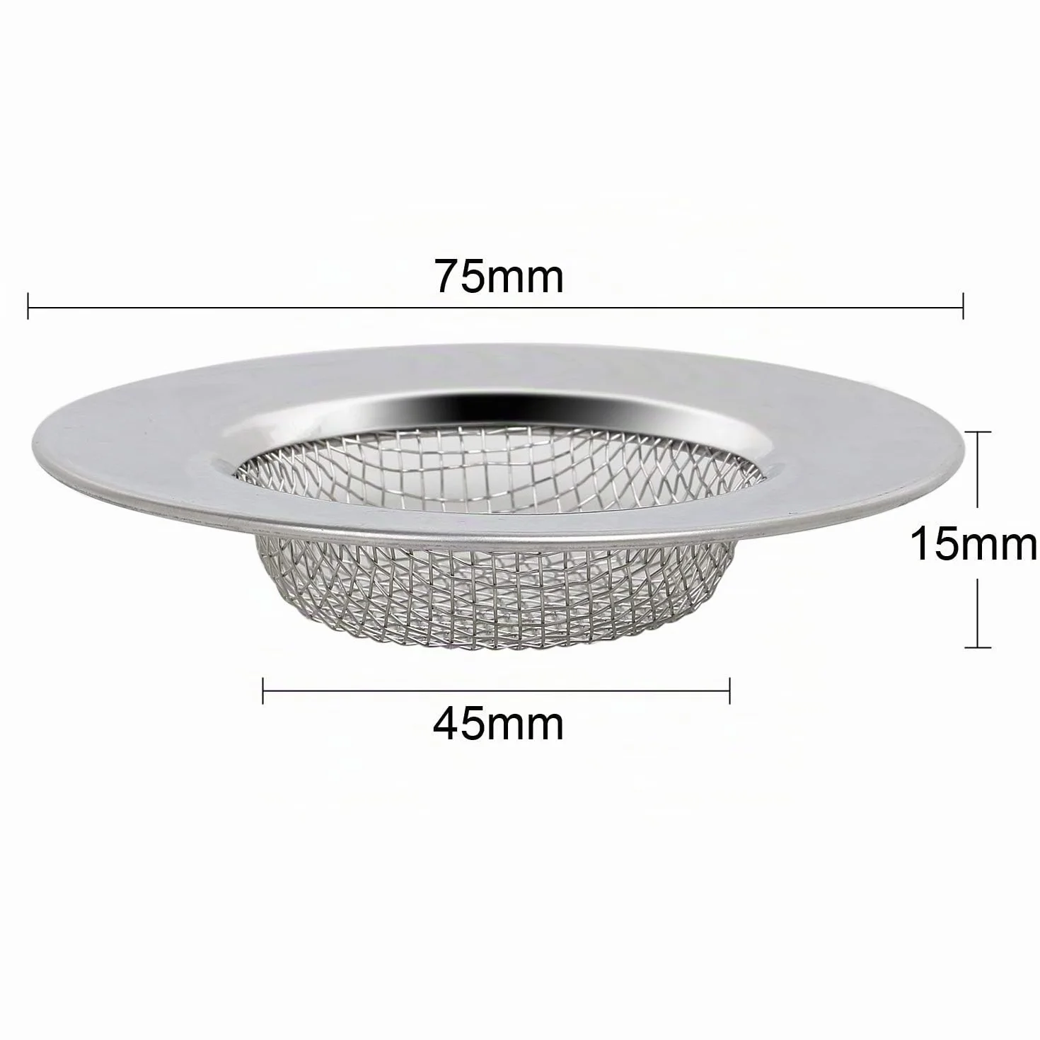 TRIXES Lot de 2 passoires d'évier acier inoxydable 7,6 cm