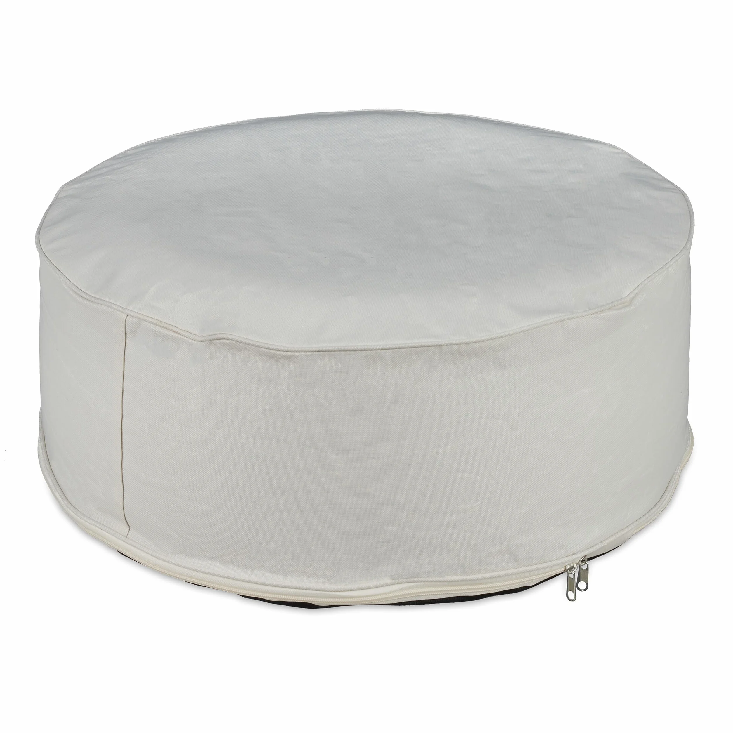 Relaxdays Pouf Gonflable, Tabouret Rond, H x D : 26 x 56 cm, pour extérieur (Jardin, Balcon, Camping), crème