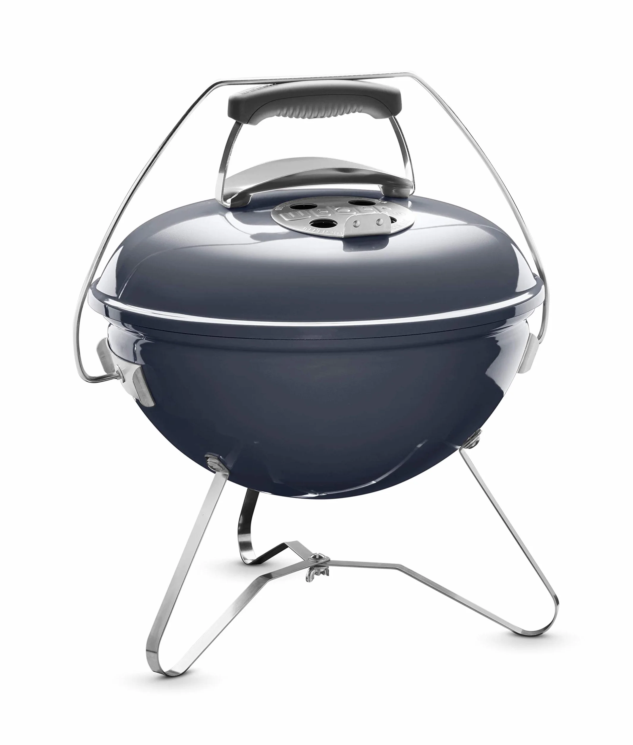 Weber Smokey Joe Premium Barbecue à charbon 37 cm, couvercle émaillé porcelaine, bleu ardoise