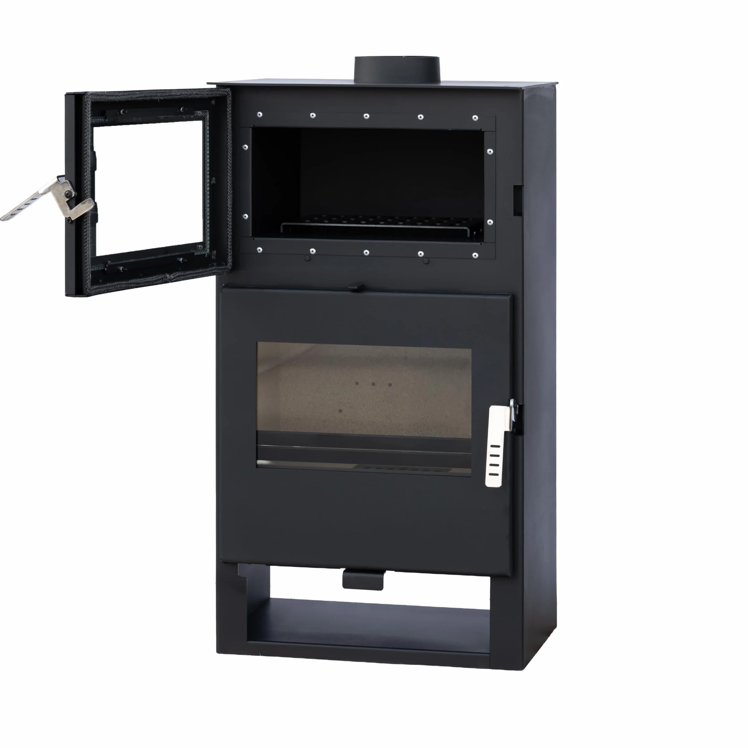 Alaz K9M Poêle à bois 9 kW Noir avec compartiment de cuisson