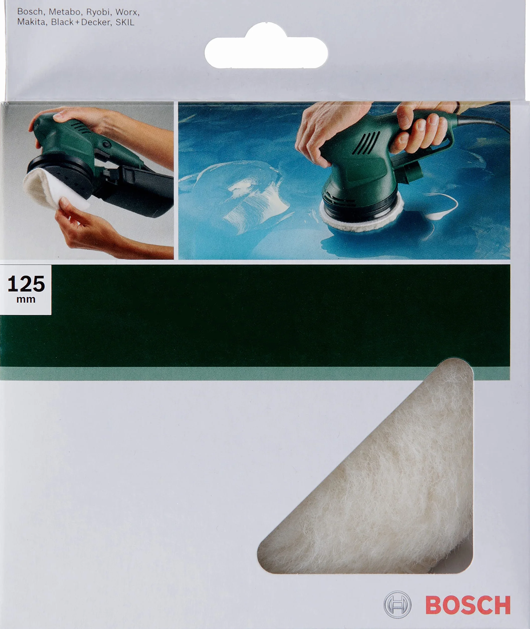 Bosch Tampon de polissage en laine d'agneau Ø 125 mm auto-agrippant pour ponceuses excentriques